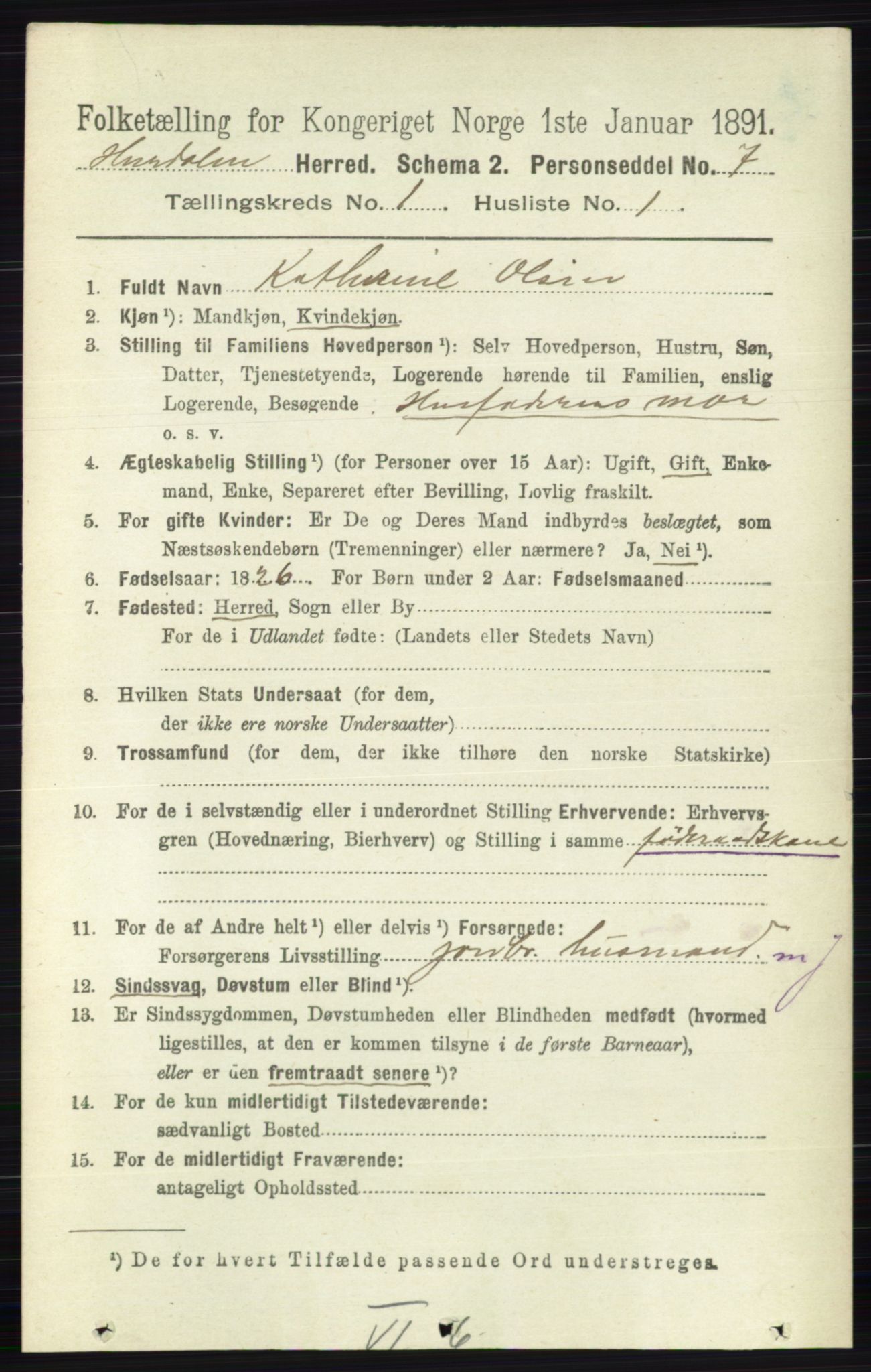 RA, 1891 census for 0239 Hurdal, 1891, p. 84