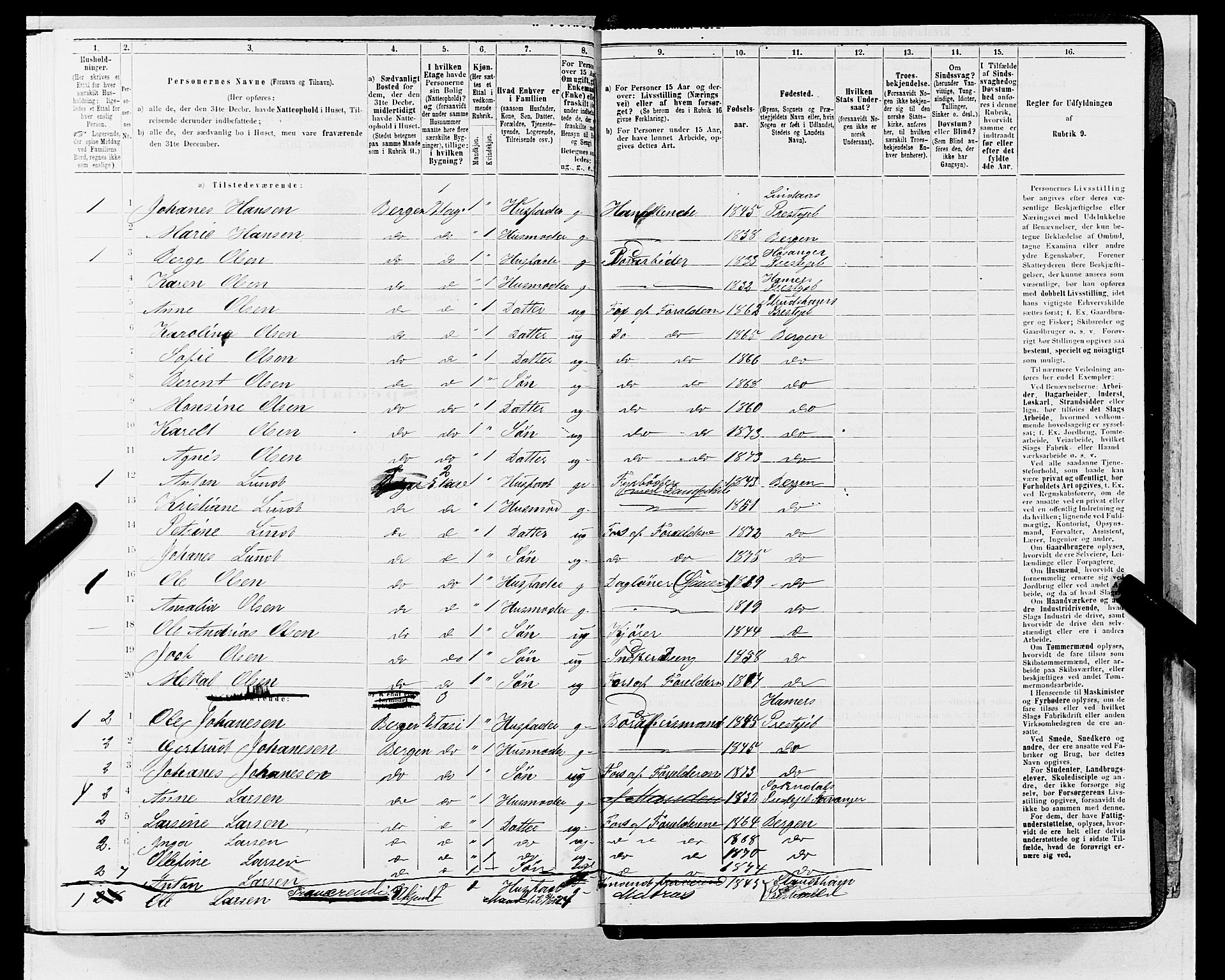 SAB, 1875 census for 1301 Bergen, 1875, p. 5678