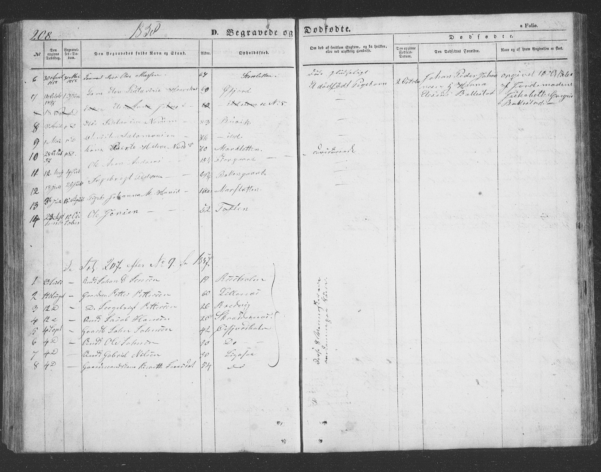Lenvik sokneprestembete, SATØ/S-1310/H/Ha/Hab/L0020klokker: Parish register (copy) no. 20, 1855-1883, p. 208