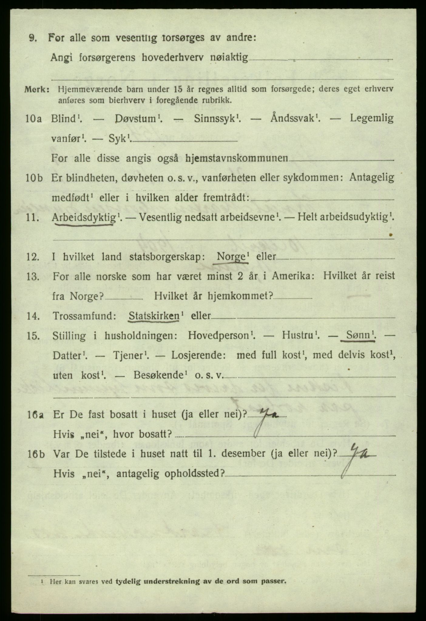 SAB, 1920 census for Hjelme, 1920, p. 2243