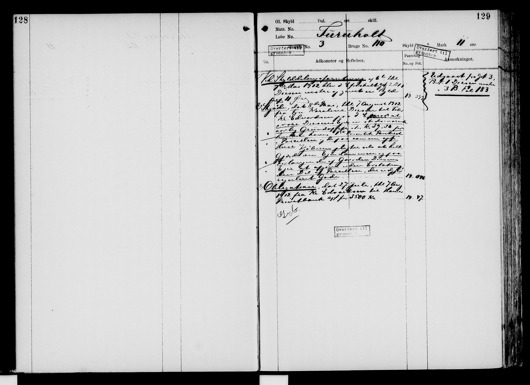 Nord-Hedmark sorenskriveri, SAH/TING-012/H/Ha/Had/Hade/L0004: Mortgage register no. 4.4, 1910-1940, p. 128-129