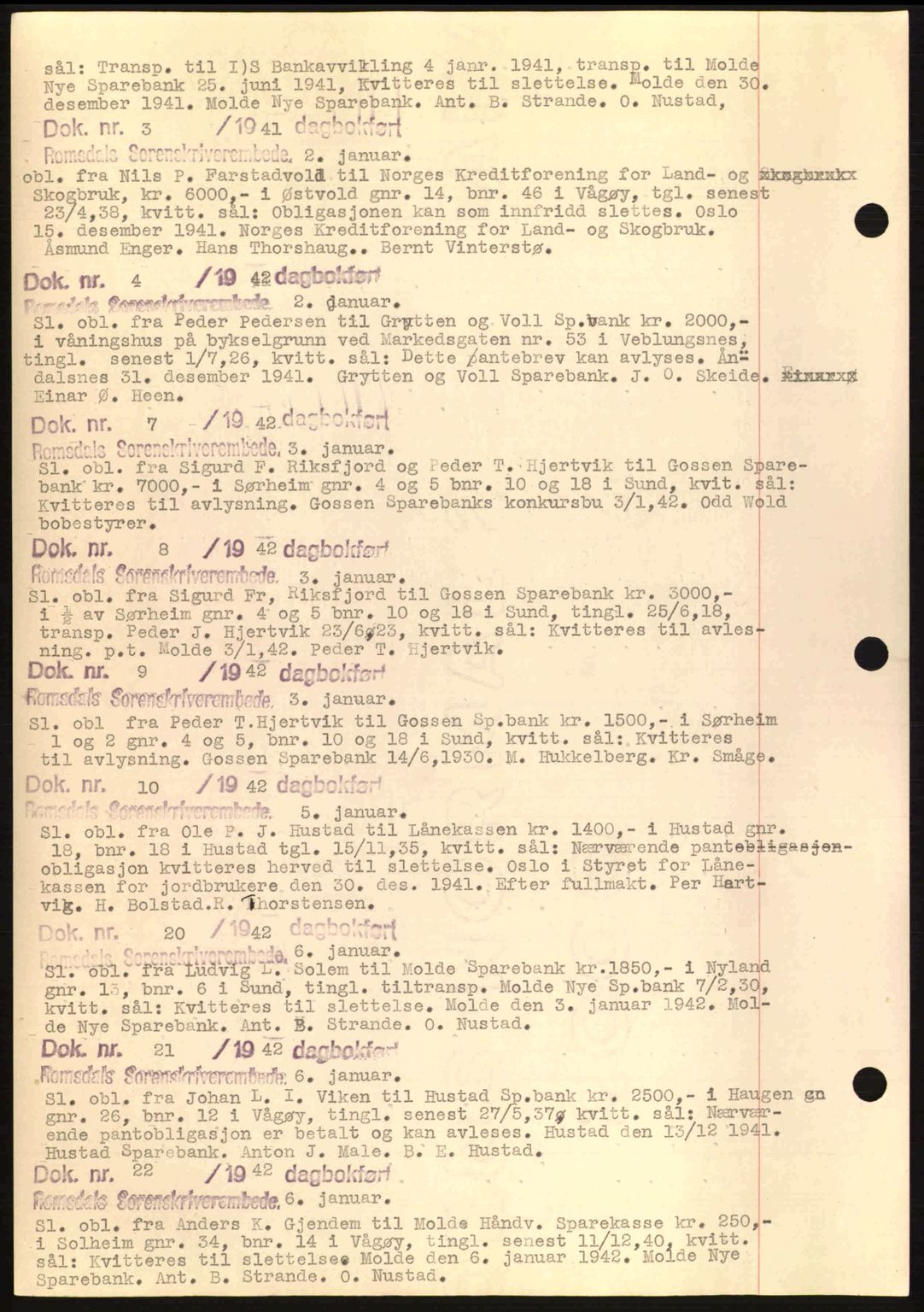 Romsdal sorenskriveri, AV/SAT-A-4149/1/2/2C: Mortgage book no. C1a, 1936-1945, Diary no: : 3/1942