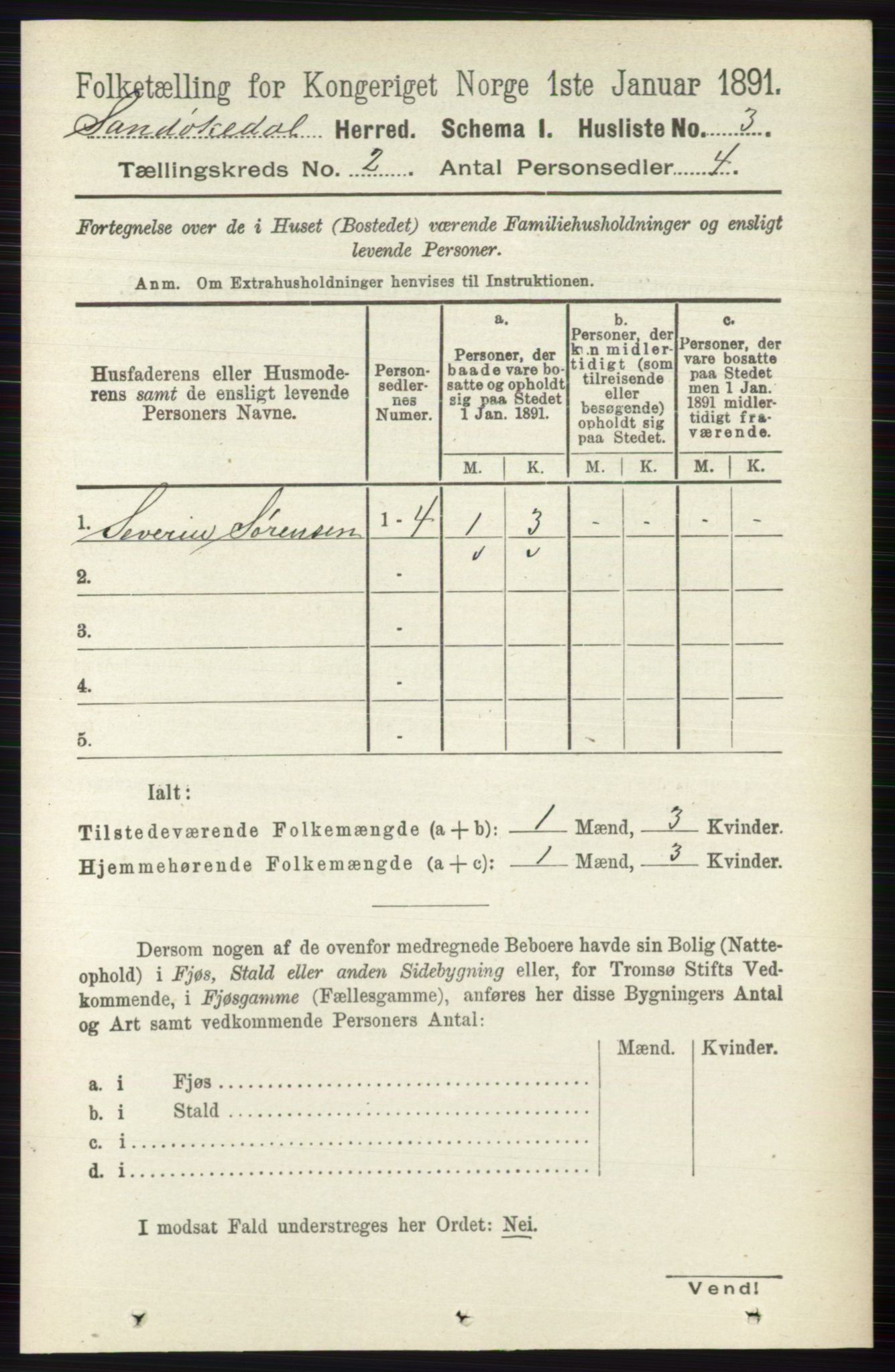 RA, 1891 census for 0816 Sannidal, 1891, p. 360