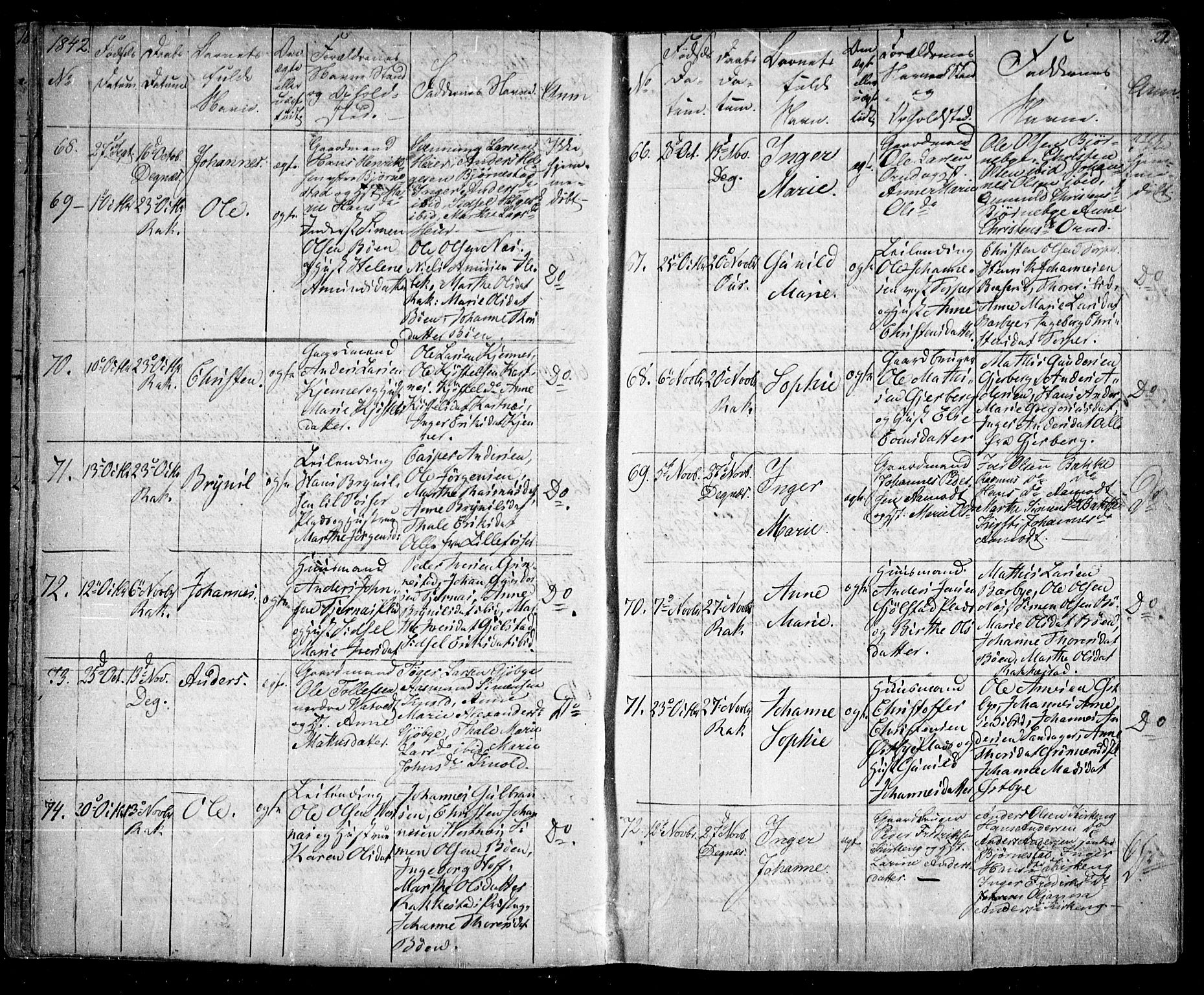 Rakkestad prestekontor Kirkebøker, AV/SAO-A-2008/F/Fa/L0008: Parish register (official) no. I 8, 1842-1849, p. 21-22