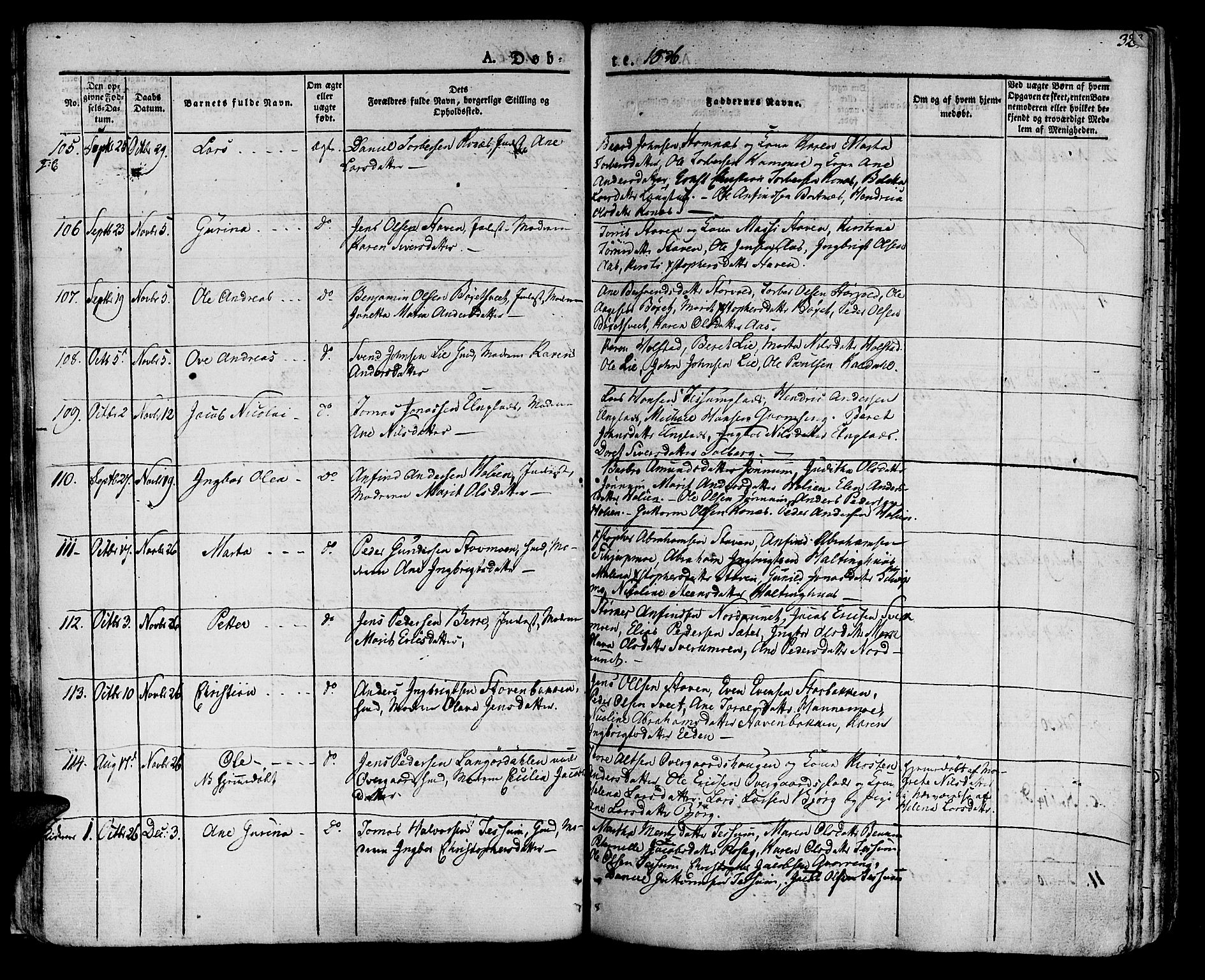 Ministerialprotokoller, klokkerbøker og fødselsregistre - Nord-Trøndelag, SAT/A-1458/741/L0390: Parish register (official) no. 741A04, 1822-1836, p. 32