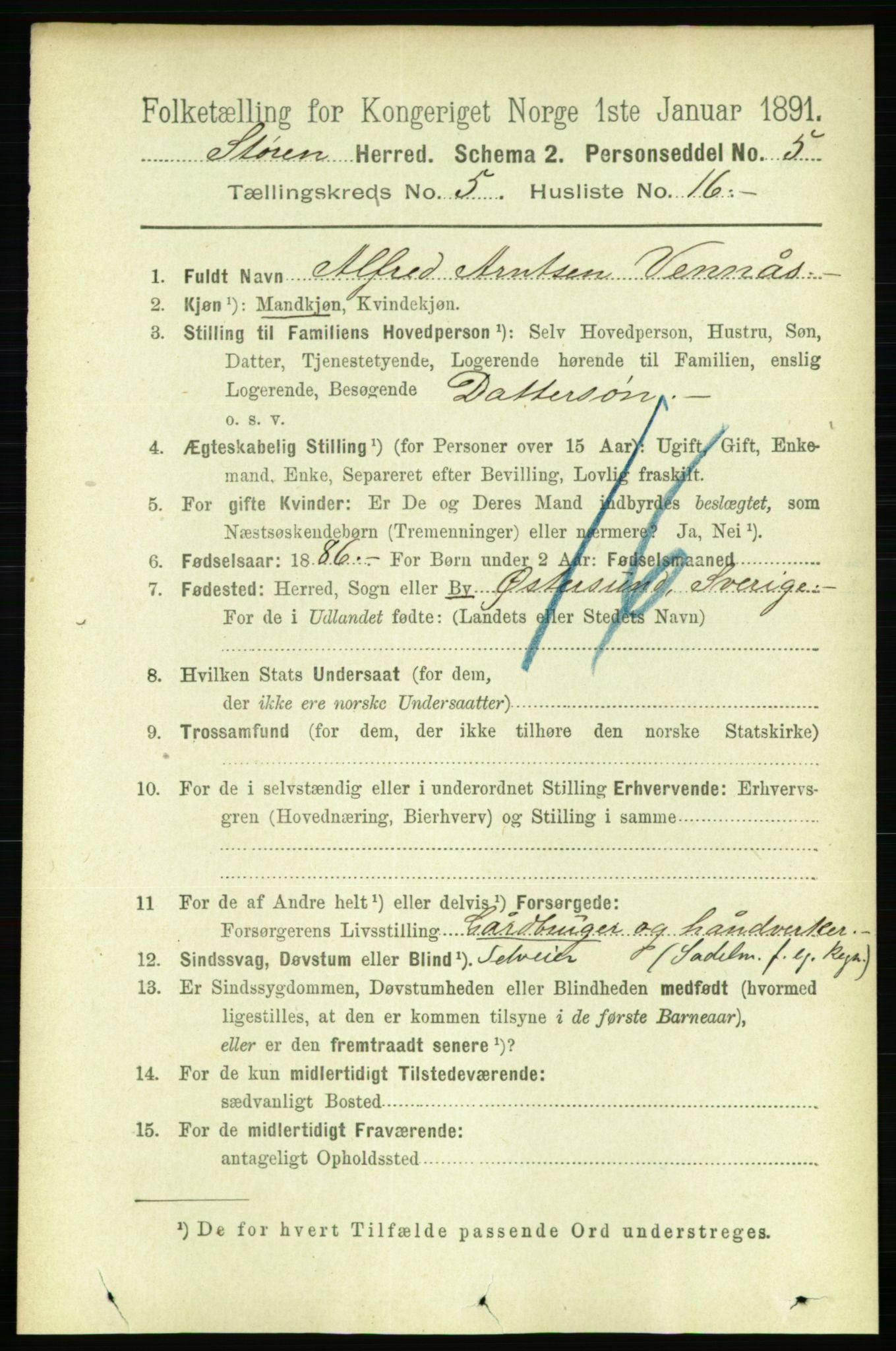 RA, 1891 census for 1648 Støren, 1891, p. 2032