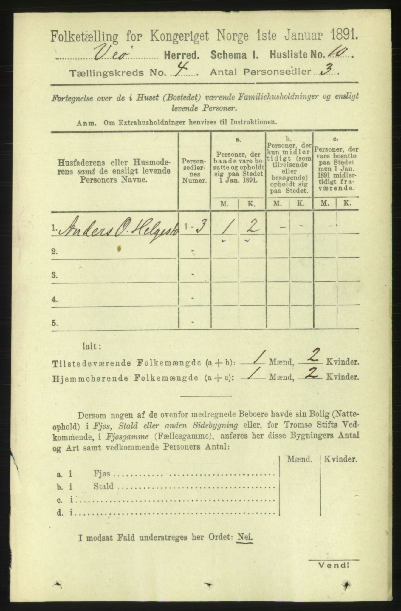 RA, 1891 census for 1541 Veøy, 1891, p. 1745