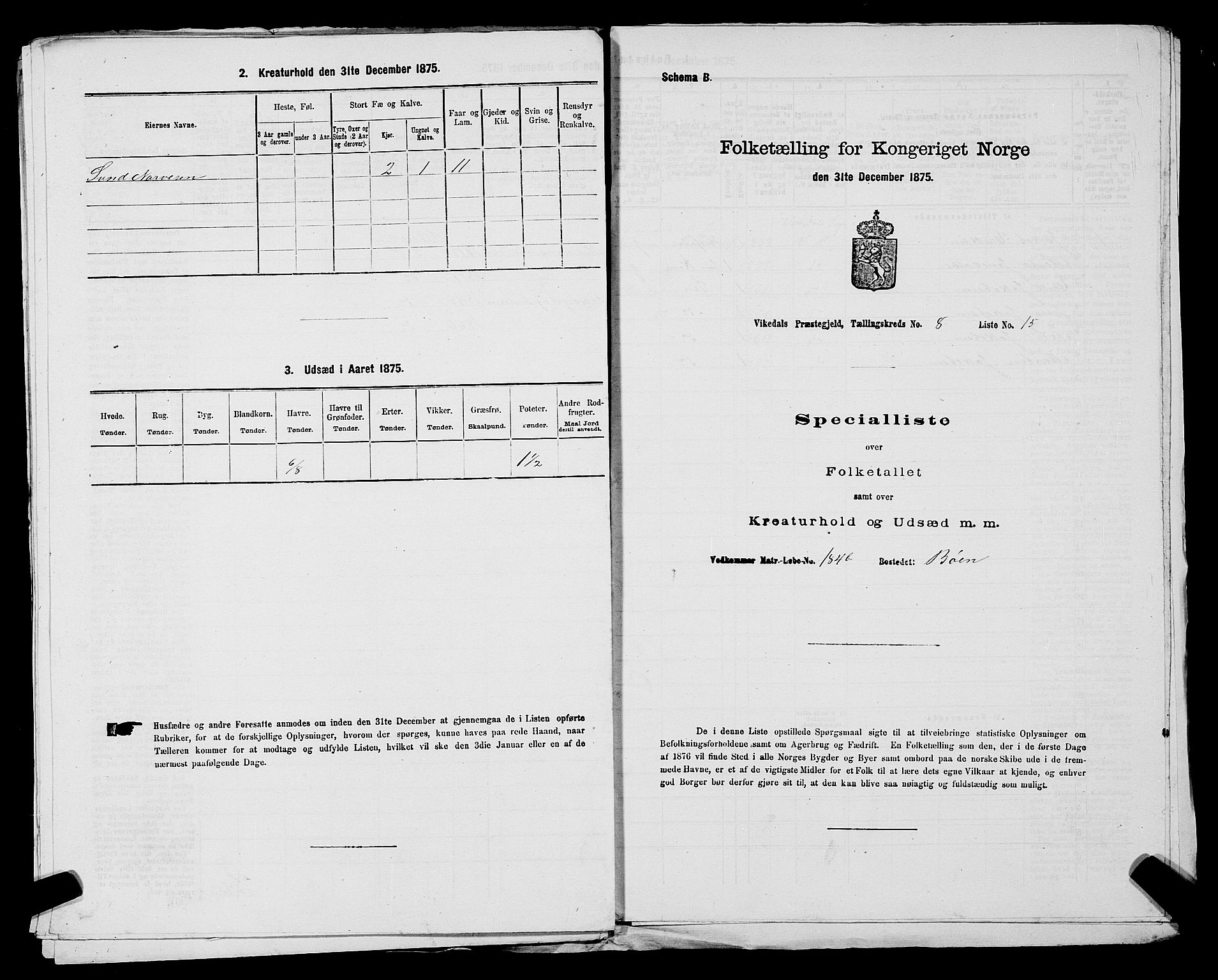 SAST, 1875 census for 1157P Vikedal, 1875, p. 933