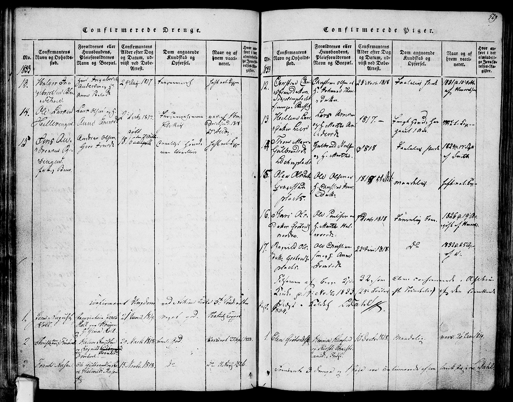 Askim prestekontor Kirkebøker, AV/SAO-A-10900/F/Fa/L0004: Parish register (official) no. 4, 1817-1846, p. 528-529