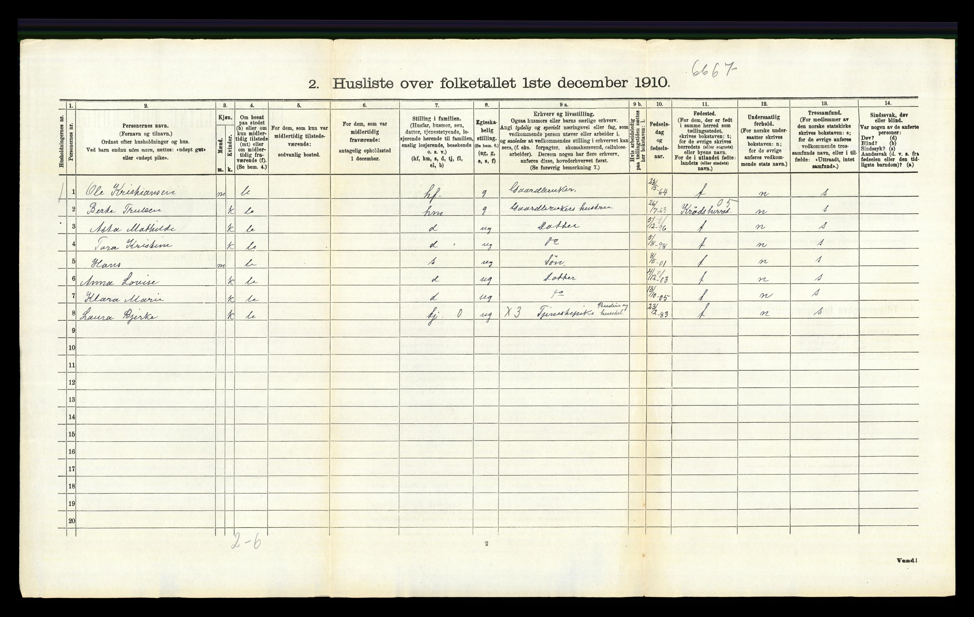 RA, 1910 census for Modum, 1910, p. 2347