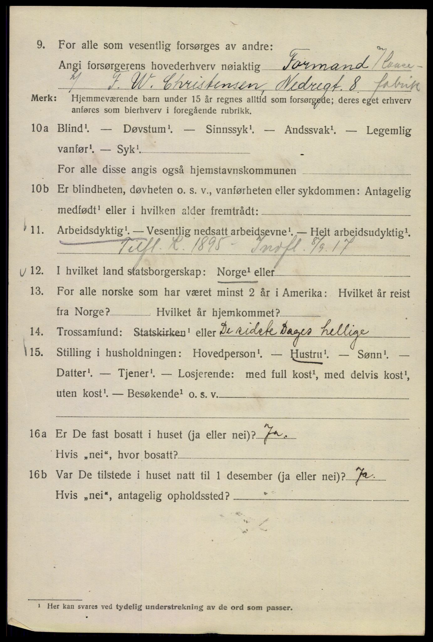 SAO, 1920 census for Kristiania, 1920, p. 273068