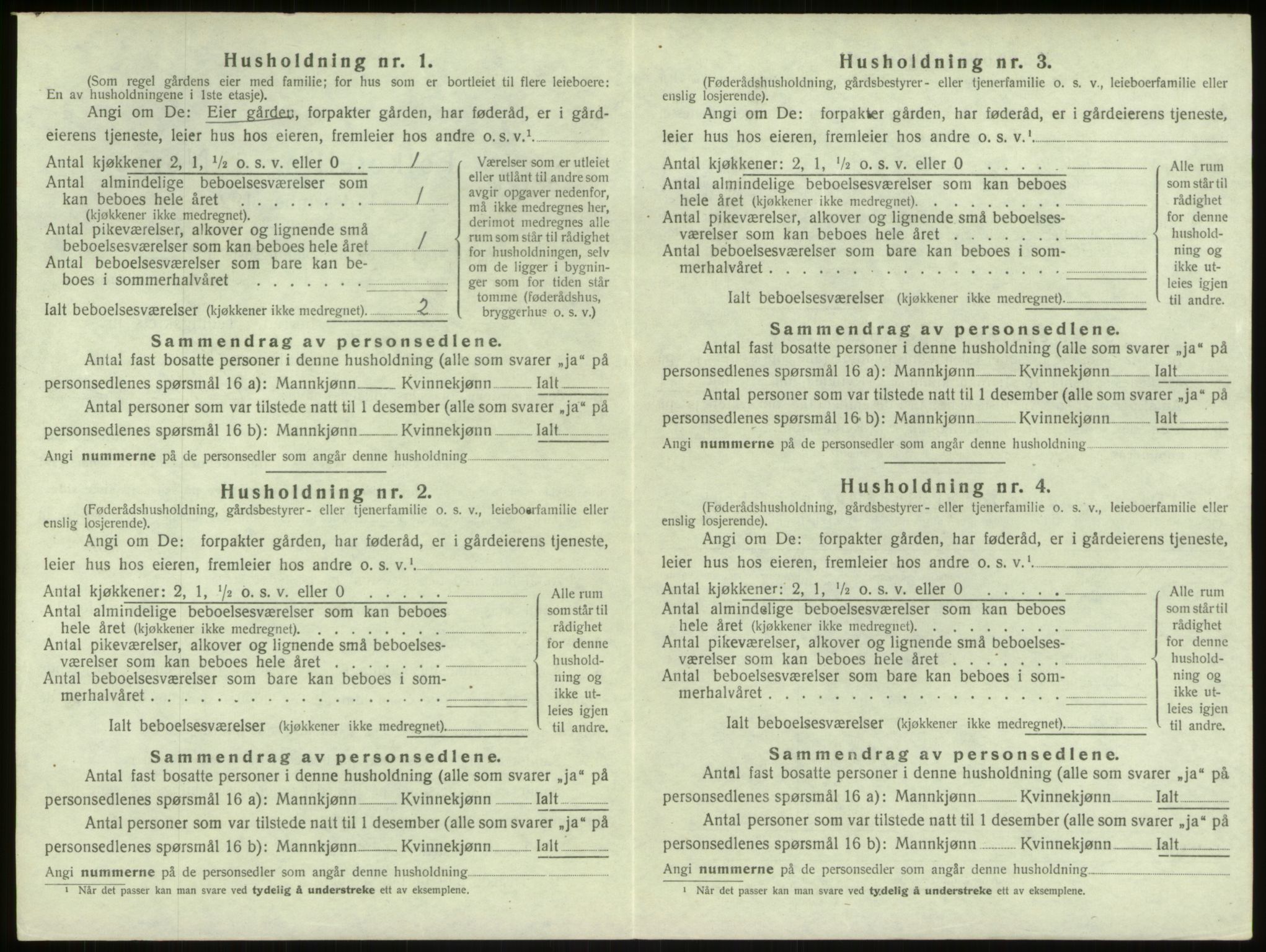 SAB, 1920 census for Haus, 1920, p. 496