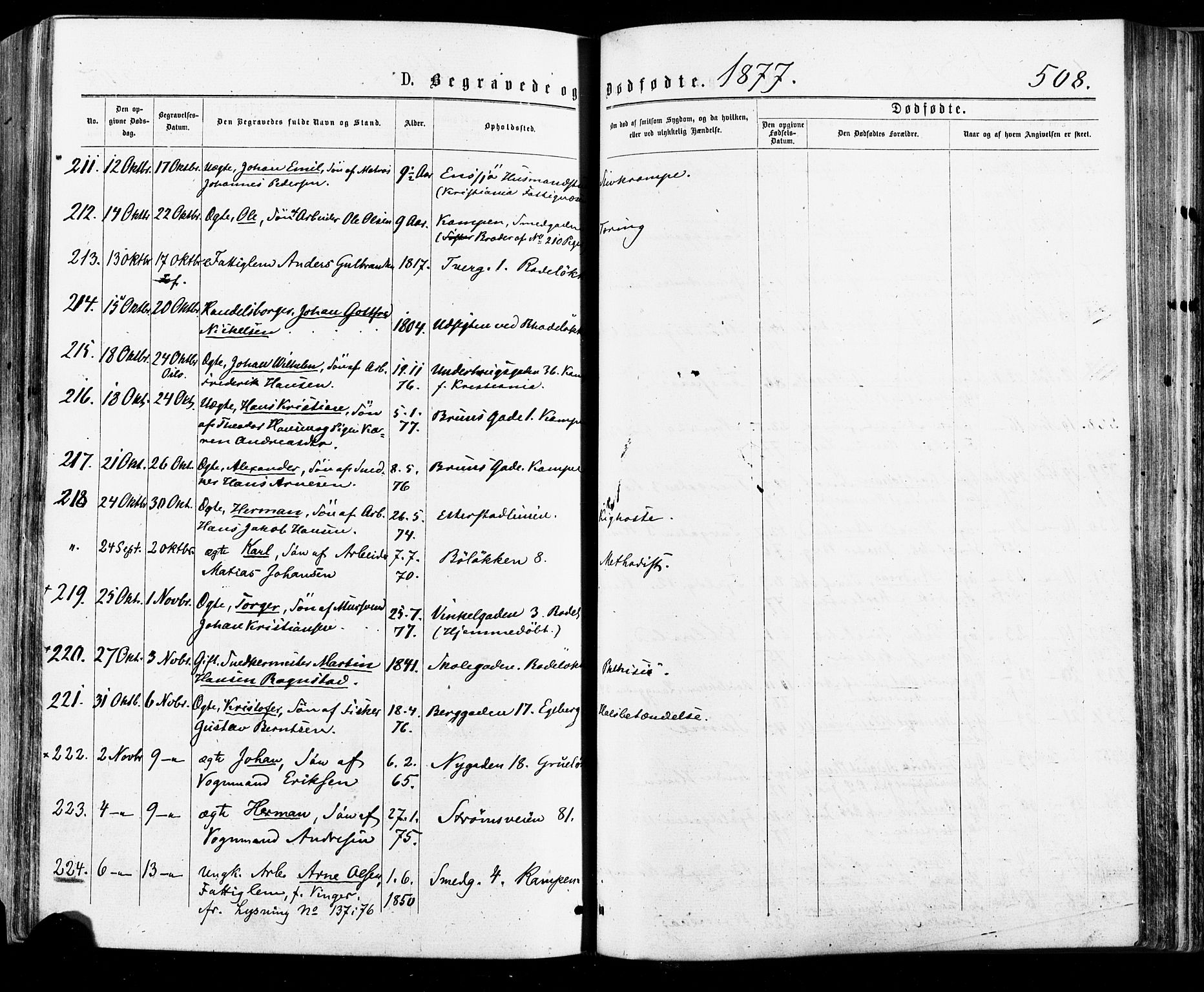 Østre Aker prestekontor Kirkebøker, AV/SAO-A-10840/F/Fa/L0004: Parish register (official) no. I 4, 1876-1889, p. 508