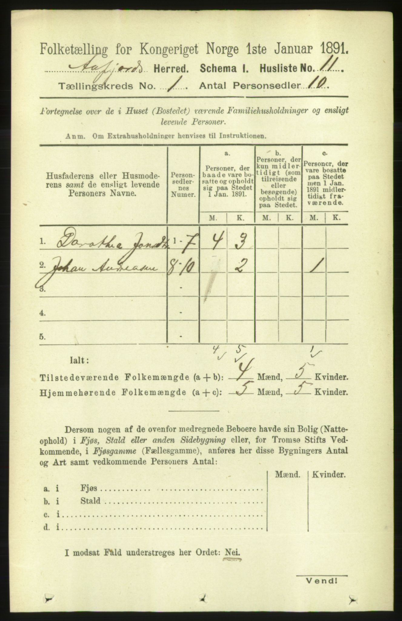 RA, 1891 census for 1630 Åfjord, 1891, p. 47