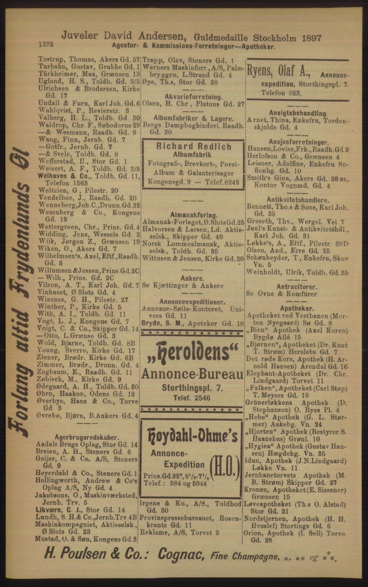 Kristiania/Oslo adressebok, PUBL/-, 1906, p. 1372