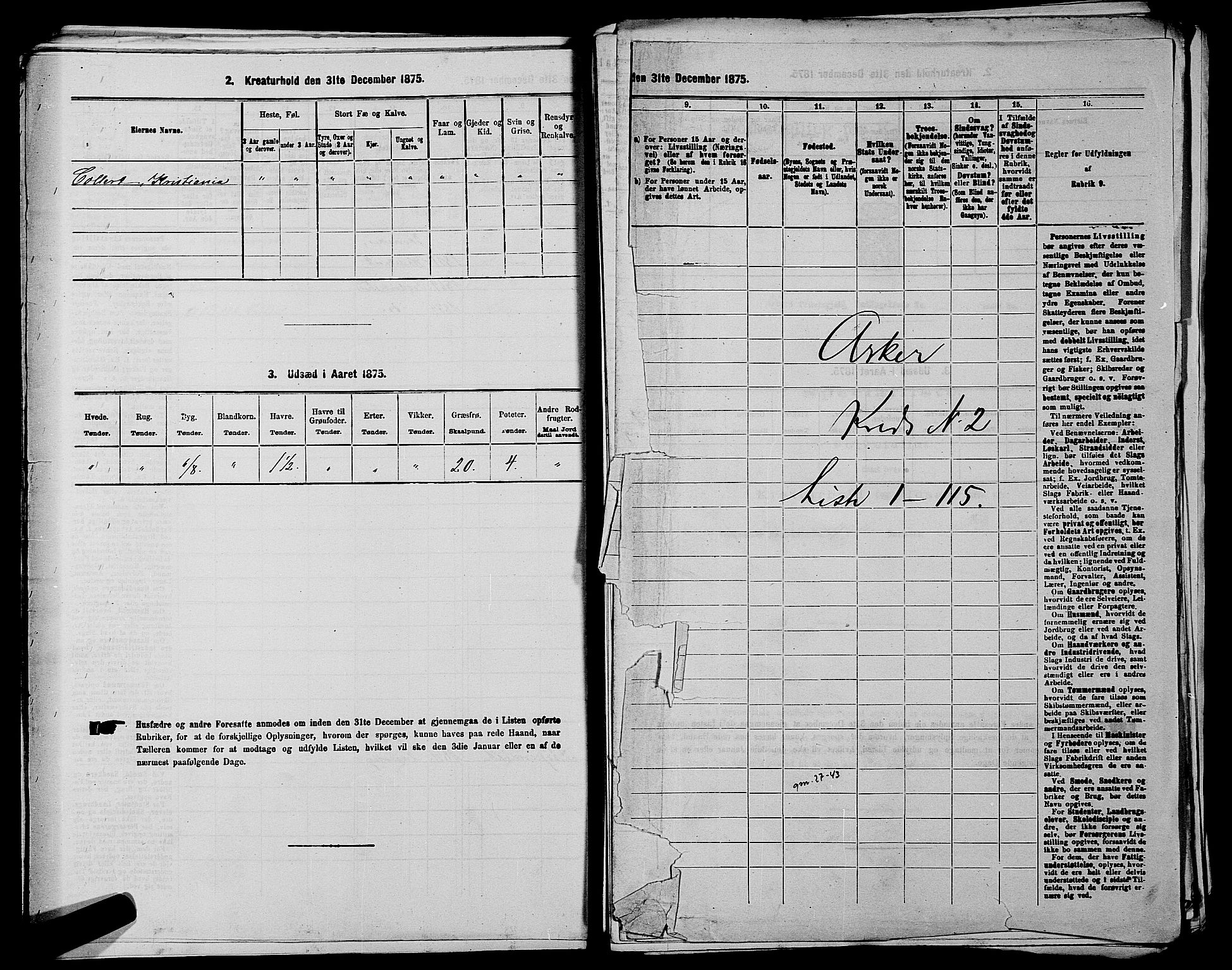 RA, 1875 census for 0220P Asker, 1875, p. 349