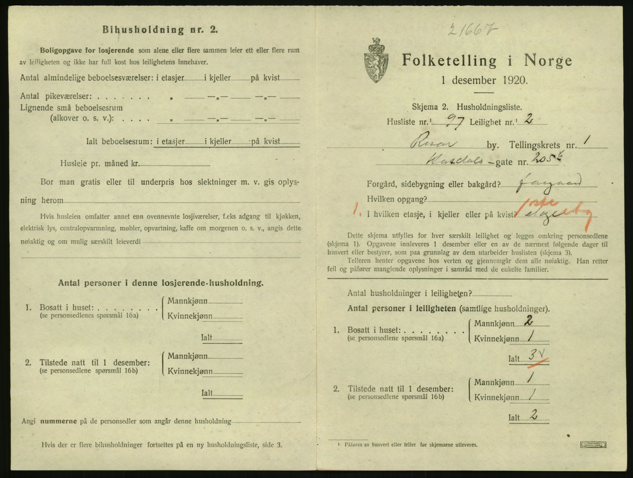 SAK, 1920 census for Risør, 1920, p. 1585