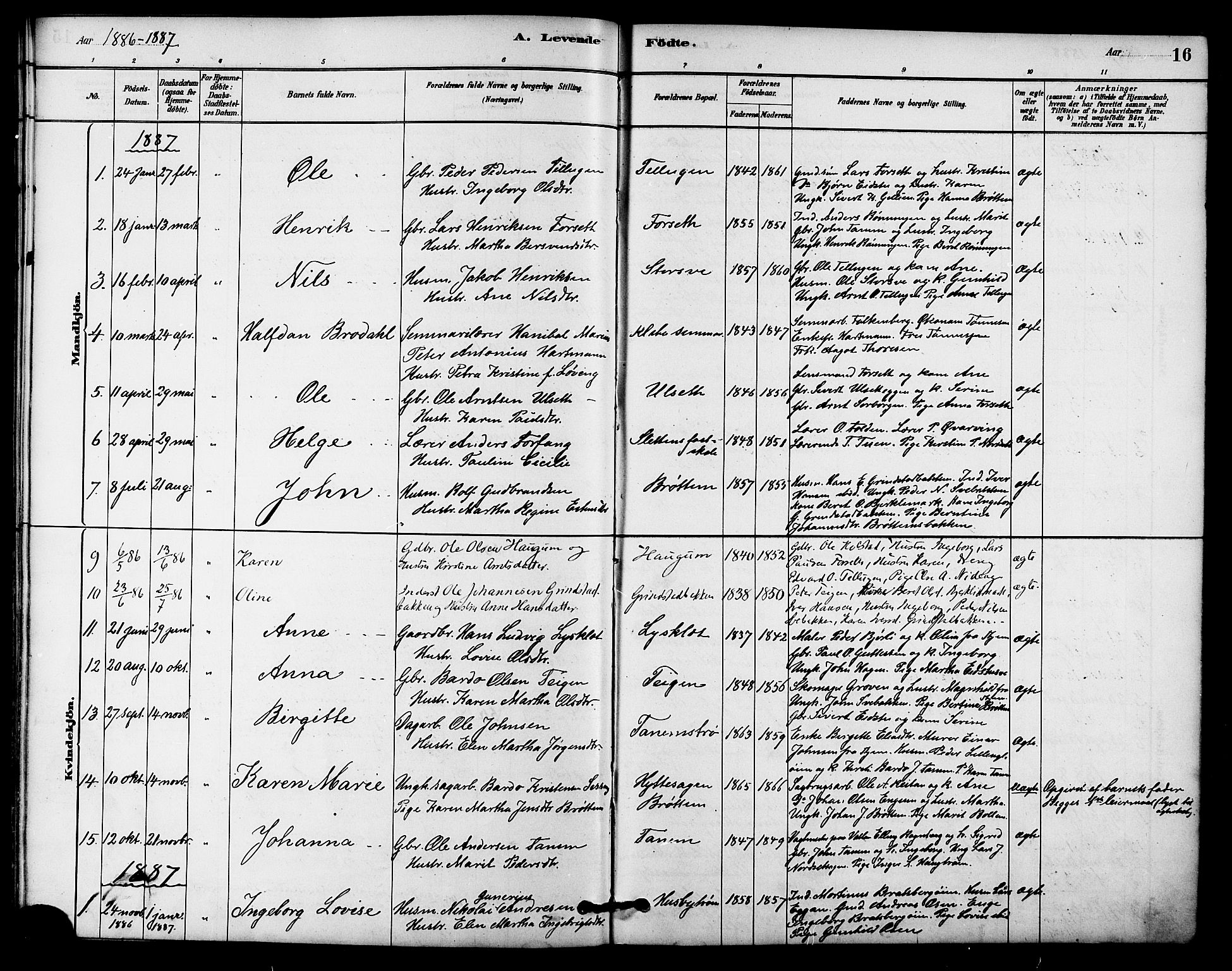 Ministerialprotokoller, klokkerbøker og fødselsregistre - Sør-Trøndelag, SAT/A-1456/618/L0444: Parish register (official) no. 618A07, 1880-1898, p. 16