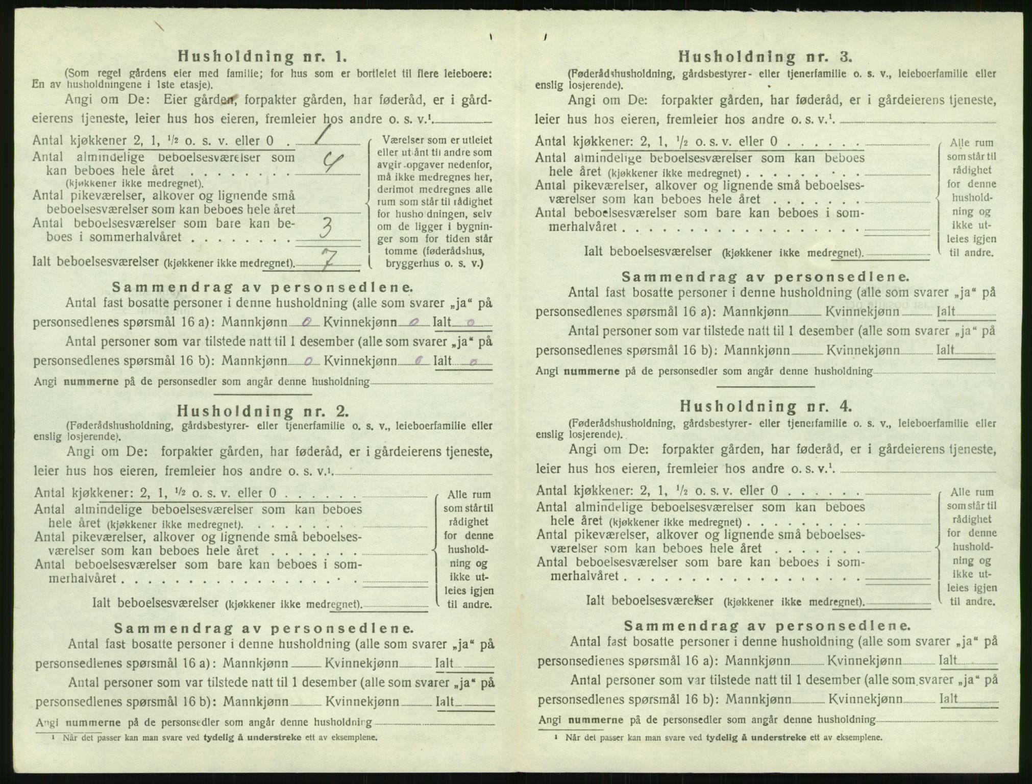 SAK, 1920 census for Holt, 1920, p. 1025