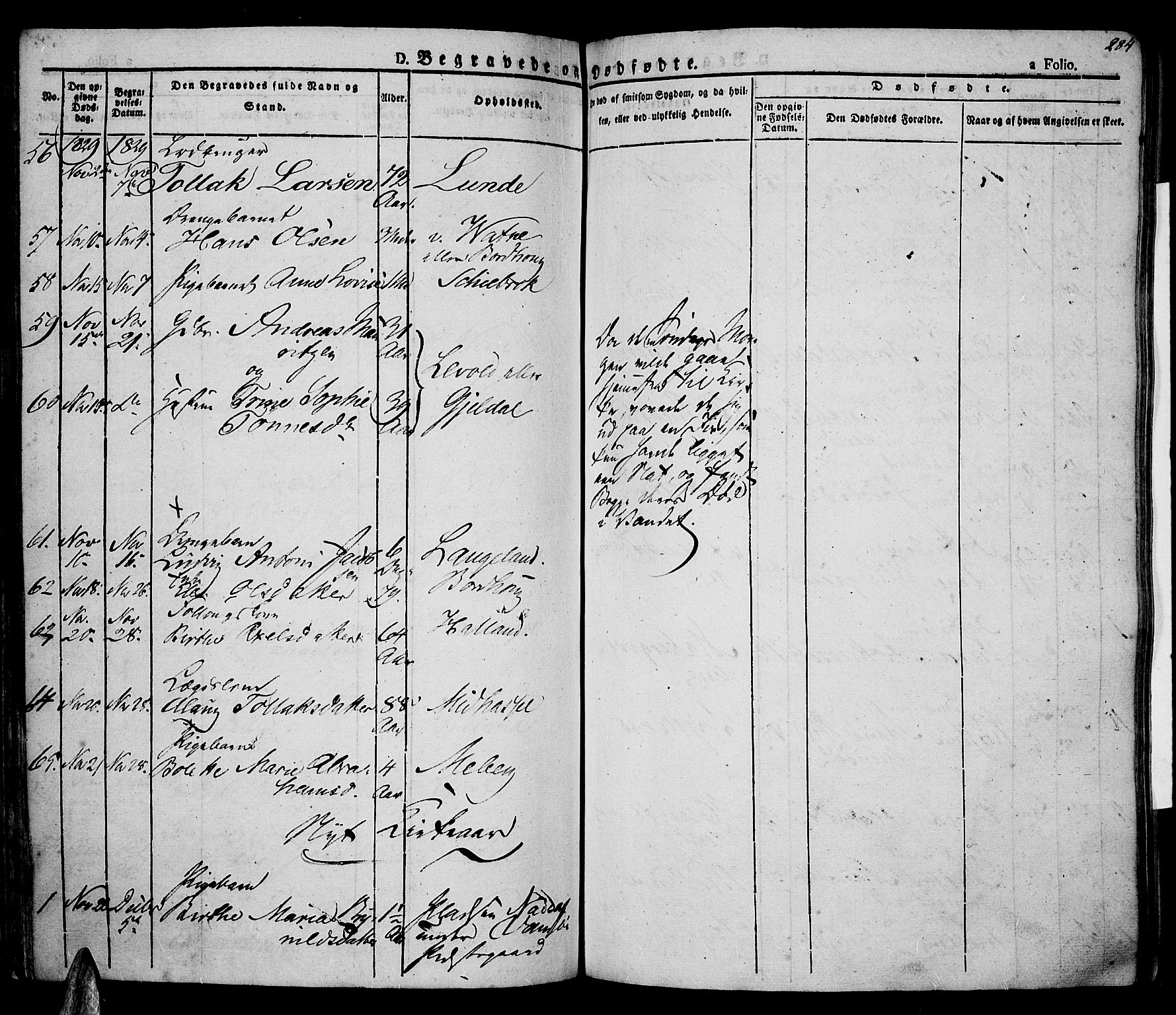 Lista sokneprestkontor, SAK/1111-0027/F/Fa/L0008: Parish register (official) no. A 8, 1823-1835, p. 284