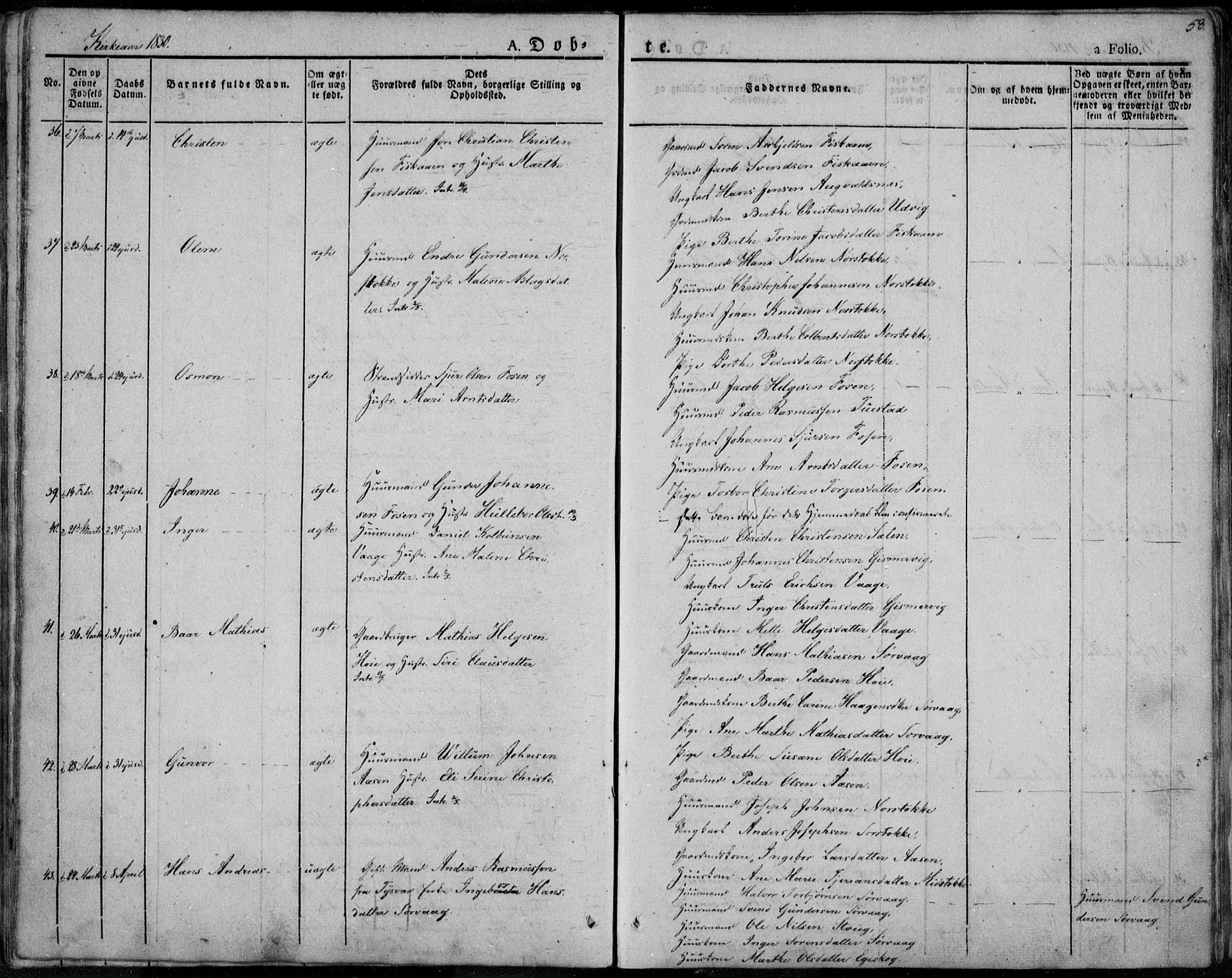 Avaldsnes sokneprestkontor, AV/SAST-A -101851/H/Ha/Haa/L0005: Parish register (official) no. A 5.1, 1825-1841, p. 58