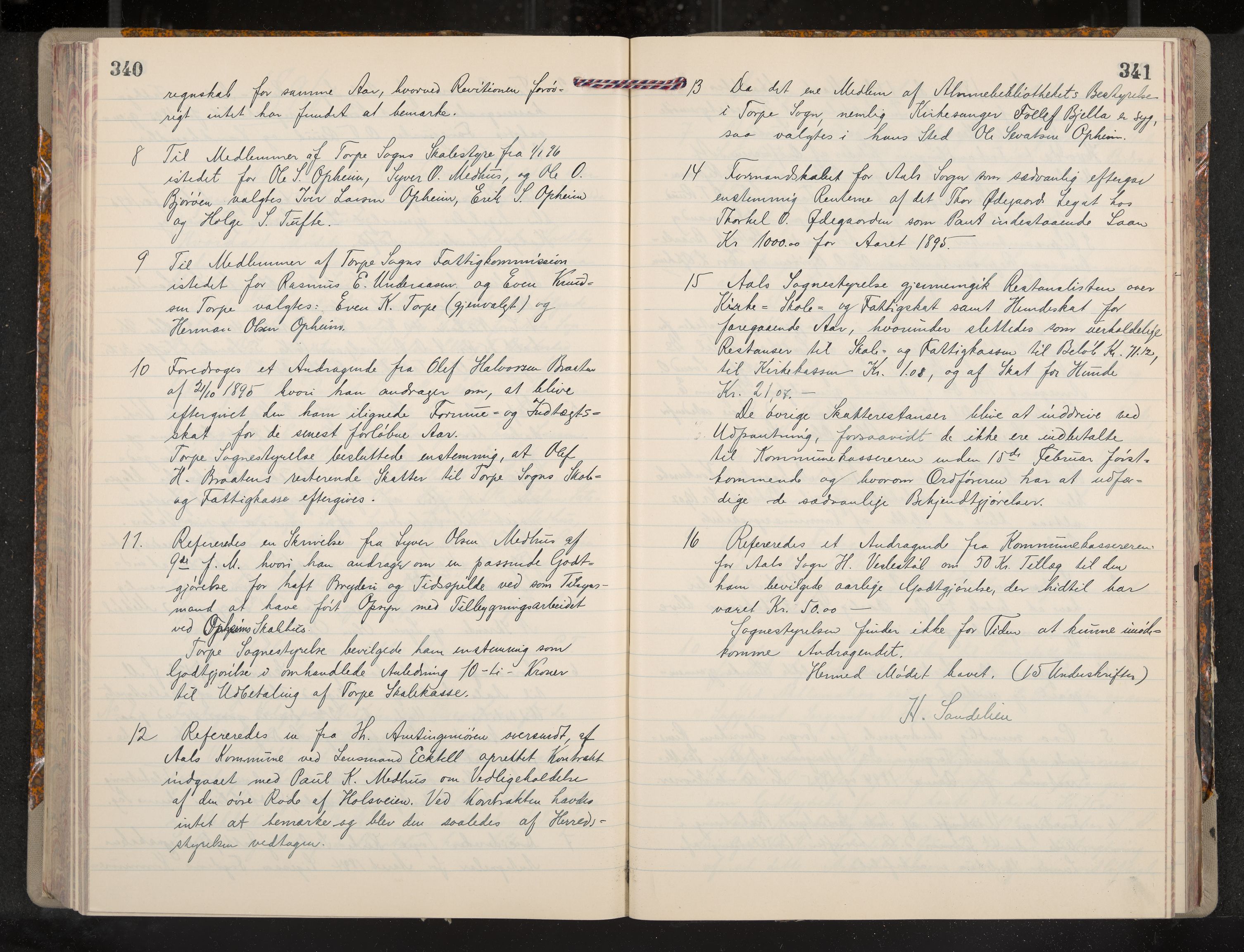 Ål formannskap og sentraladministrasjon, IKAK/0619021/A/Aa/L0004: Utskrift av møtebok, 1881-1901, p. 340-341