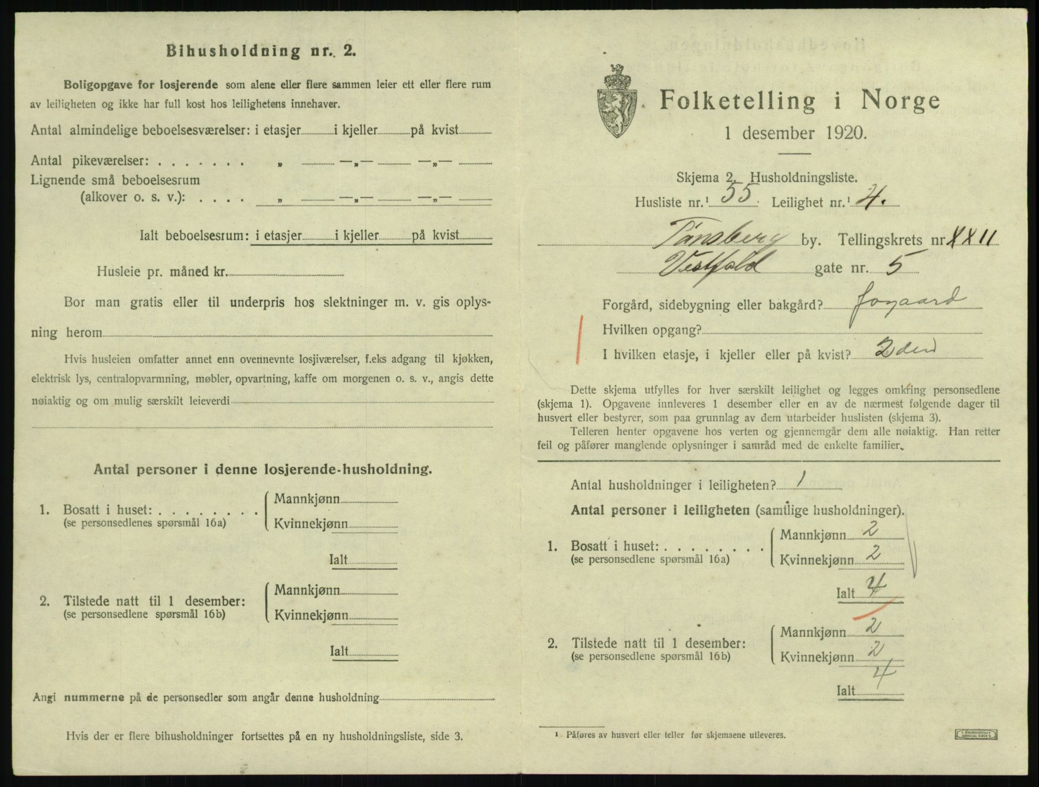 SAKO, 1920 census for Tønsberg, 1920, p. 8133