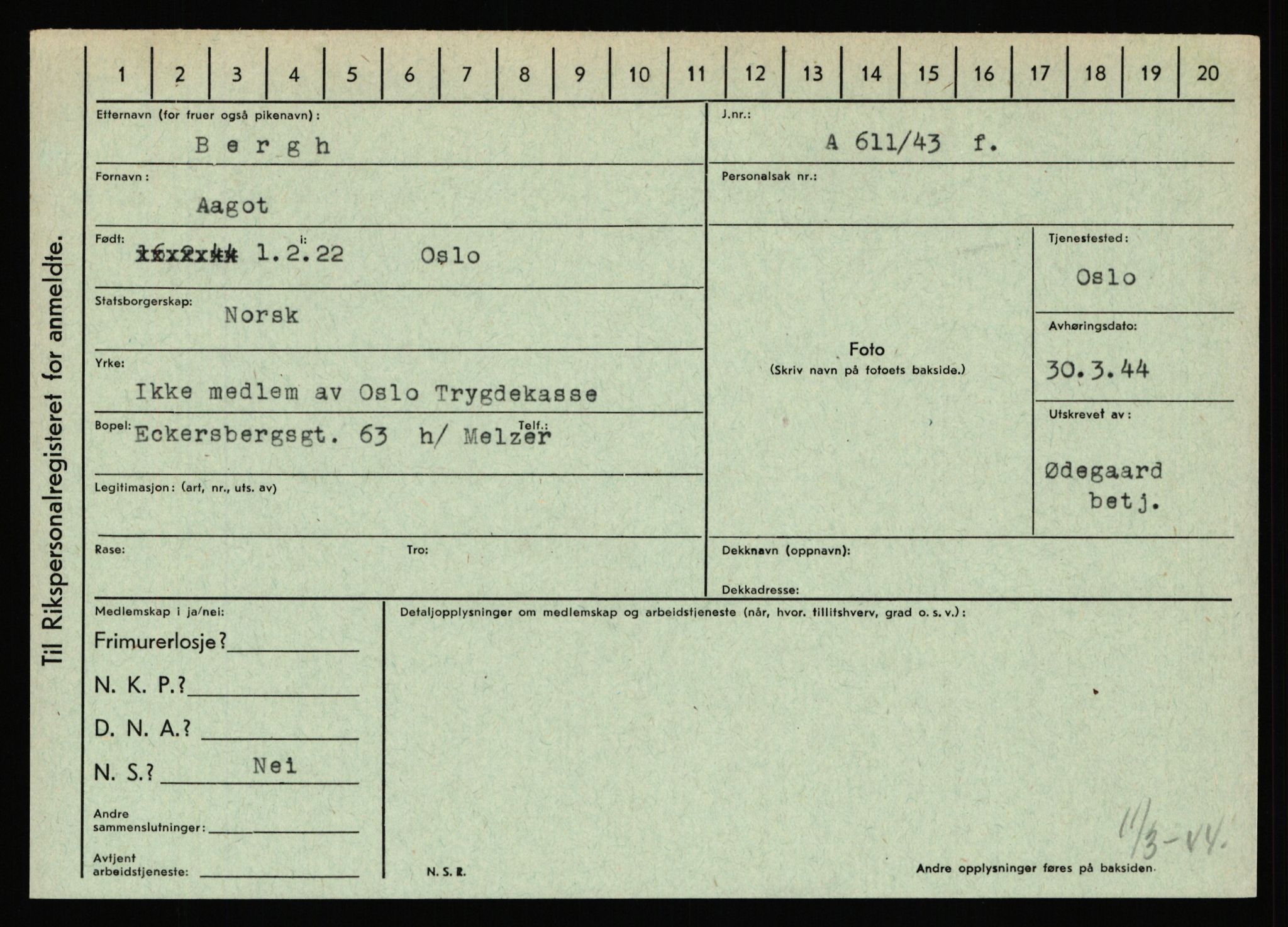 Statspolitiet - Hovedkontoret / Osloavdelingen, AV/RA-S-1329/C/Ca/L0002: Arneberg - Brand, 1943-1945, p. 2391