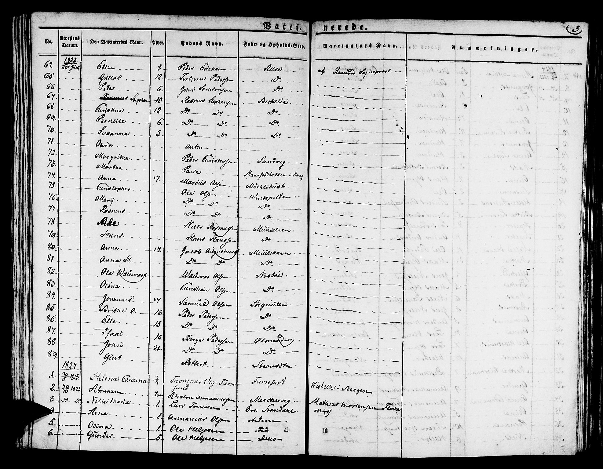 Kinn sokneprestembete, AV/SAB-A-80801/H/Haa/Haaa/L0004/0002: Parish register (official) no. A 4II, 1822-1840, p. 3