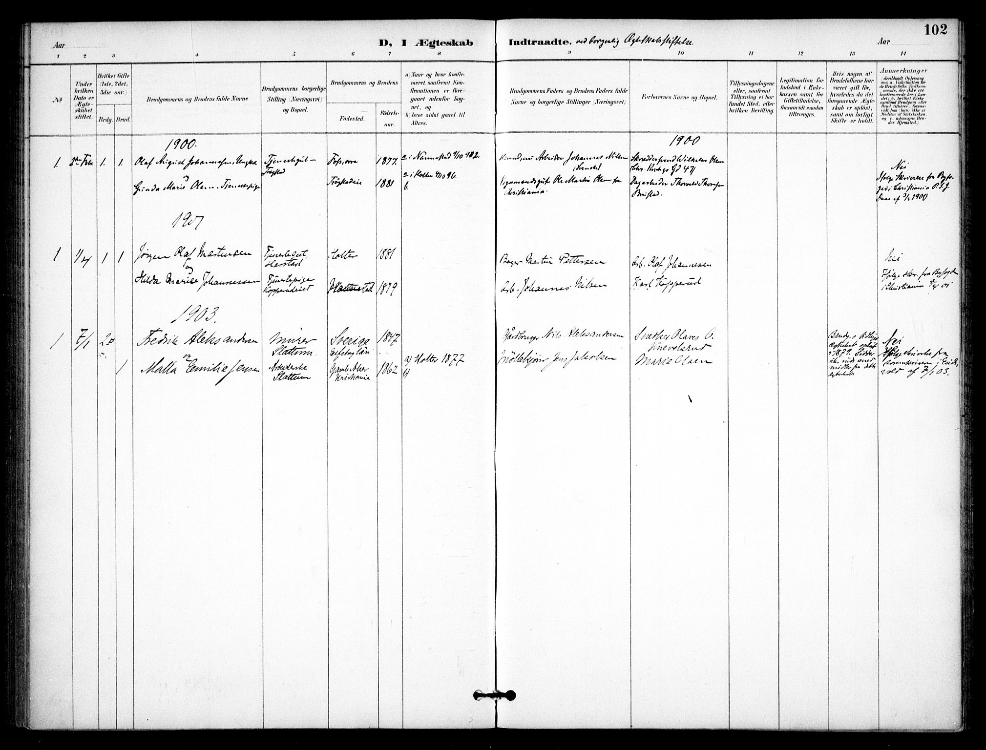 Nannestad prestekontor Kirkebøker, SAO/A-10414a/F/Fb/L0002: Parish register (official) no. II 2, 1891-1909, p. 102