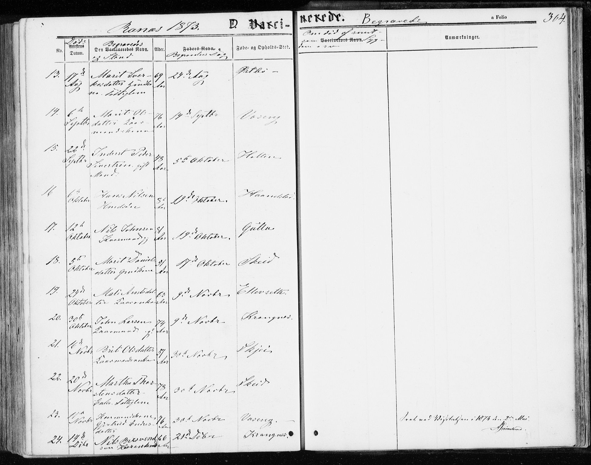 Ministerialprotokoller, klokkerbøker og fødselsregistre - Møre og Romsdal, SAT/A-1454/595/L1045: Parish register (official) no. 595A07, 1863-1873, p. 304