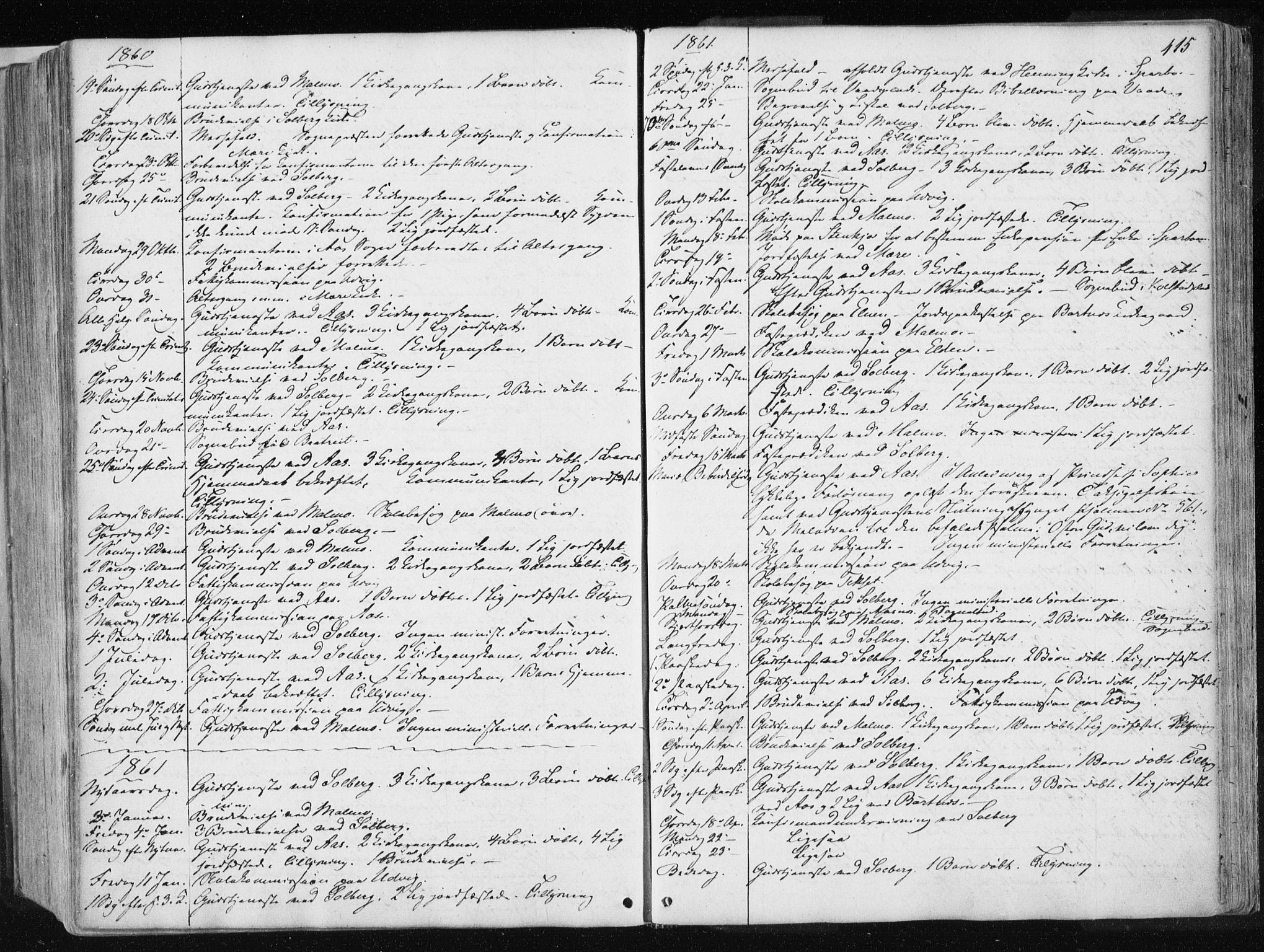 Ministerialprotokoller, klokkerbøker og fødselsregistre - Nord-Trøndelag, SAT/A-1458/741/L0393: Parish register (official) no. 741A07, 1849-1863, p. 415