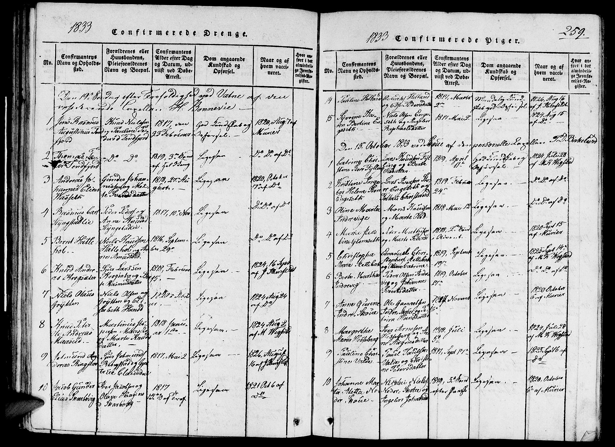 Ministerialprotokoller, klokkerbøker og fødselsregistre - Møre og Romsdal, AV/SAT-A-1454/524/L0351: Parish register (official) no. 524A03, 1816-1838, p. 259