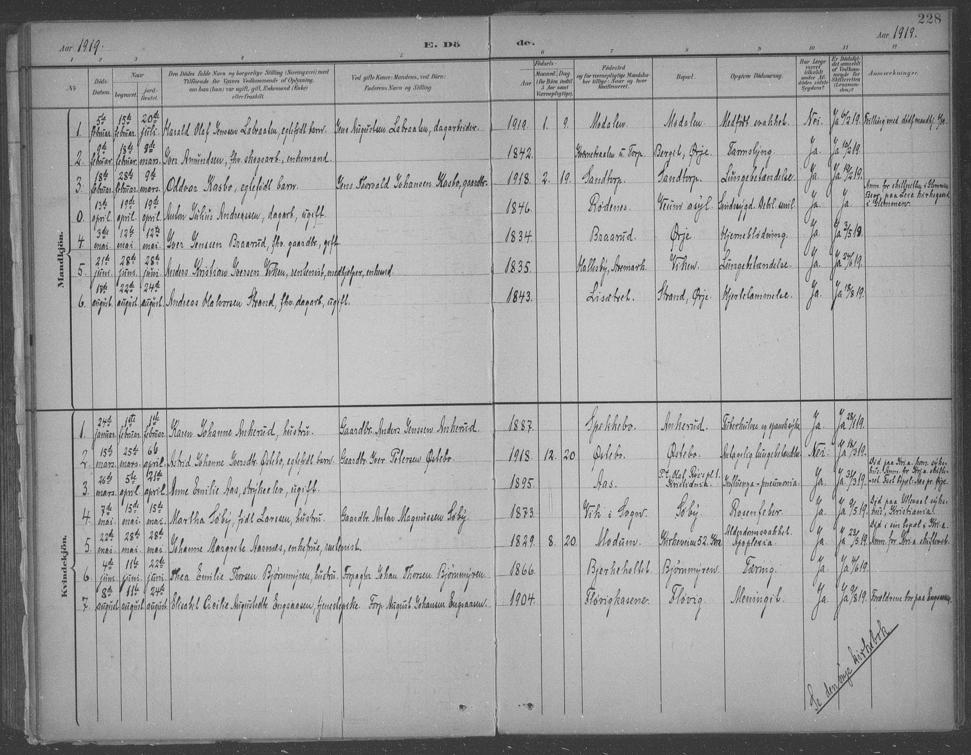 Aremark prestekontor Kirkebøker, SAO/A-10899/F/Fb/L0005: Parish register (official) no. II 5, 1895-1919, p. 228