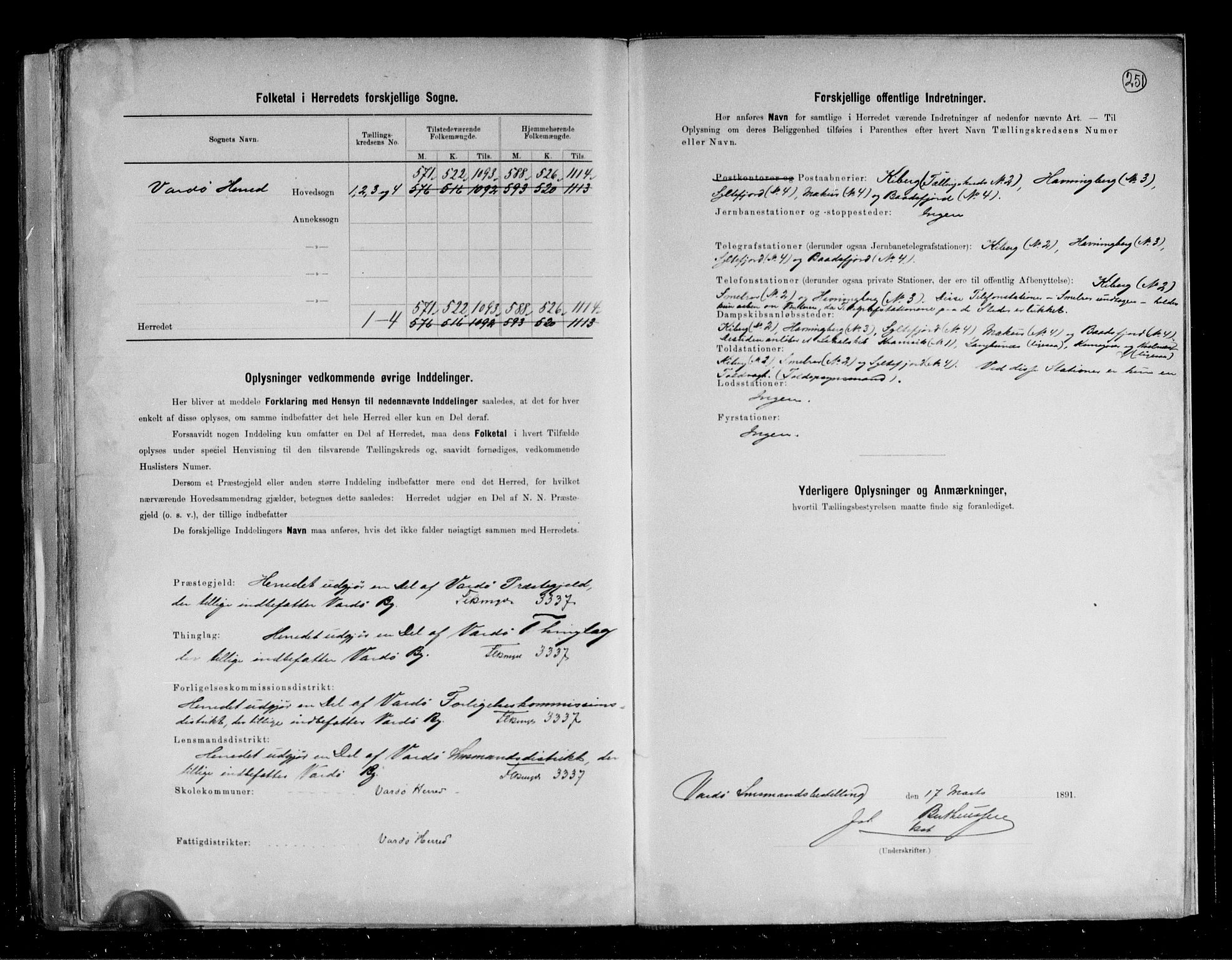 RA, 1891 census for 2028 Vardø, 1891, p. 3