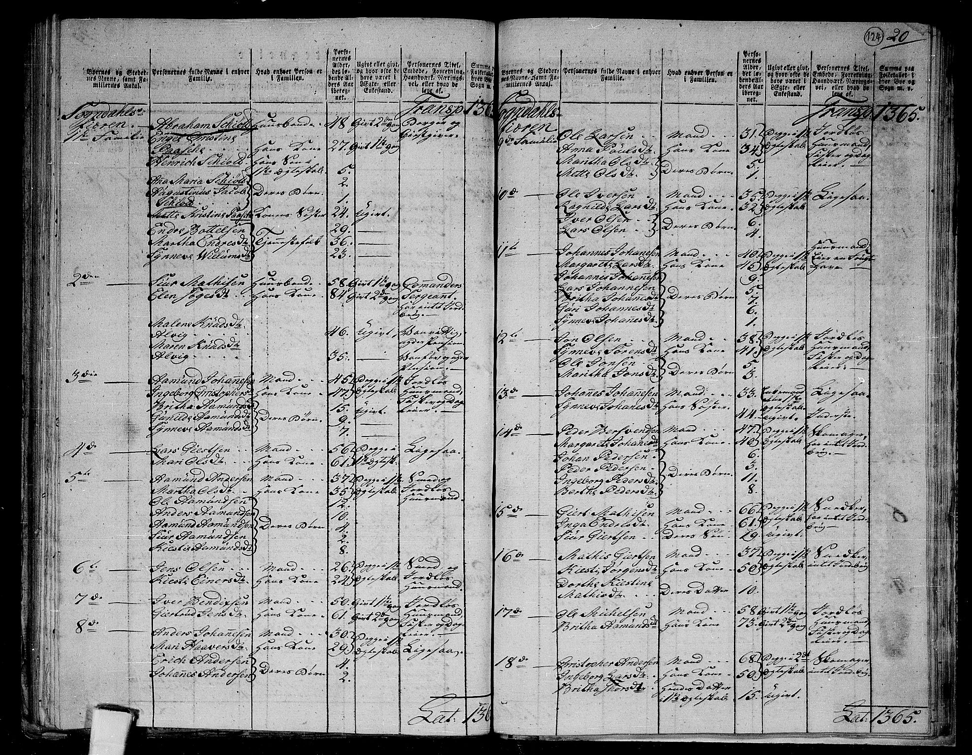 RA, 1801 census for 1420P Sogndal, 1801, p. 123b-124a