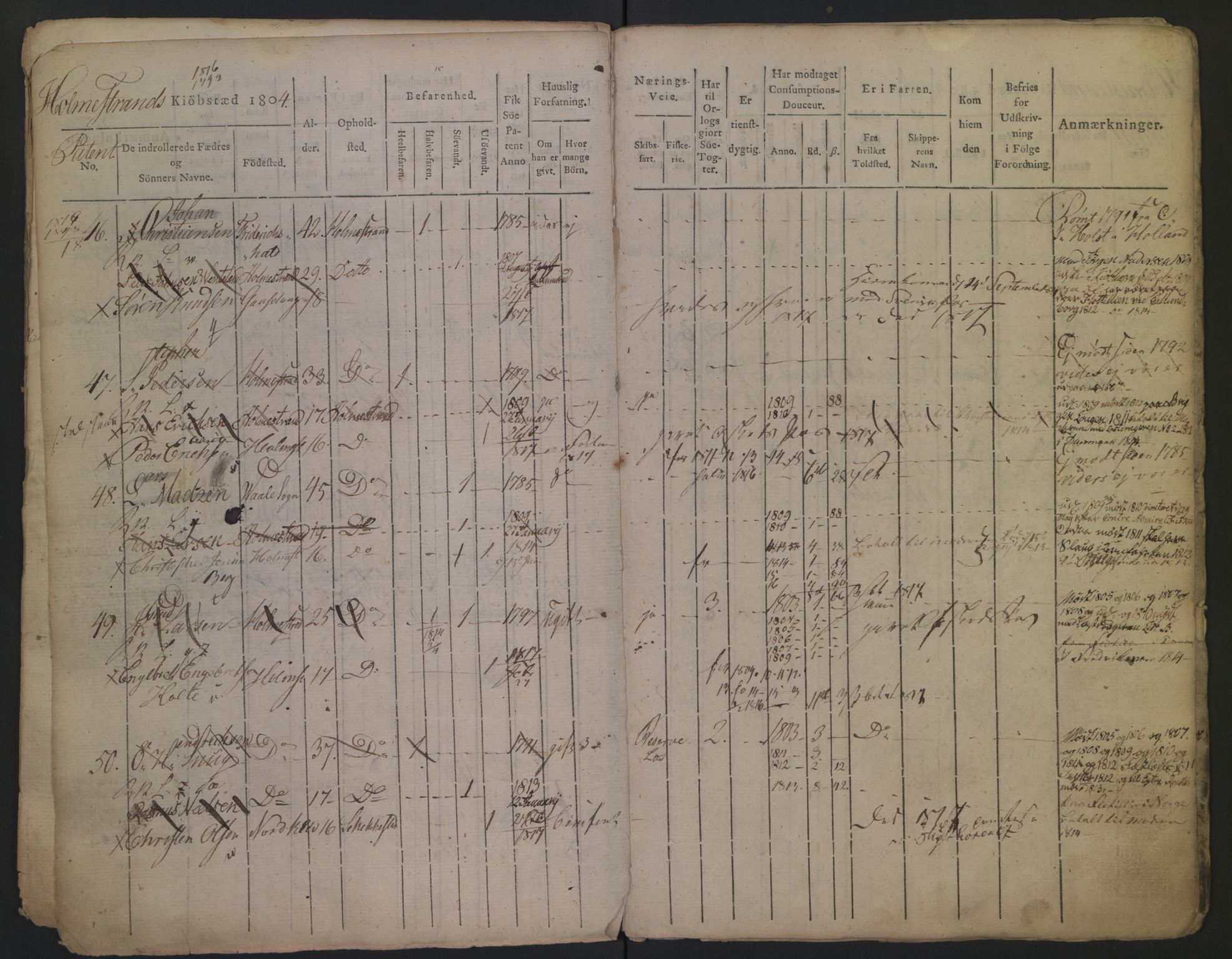 Holmestrand innrulleringskontor, AV/SAKO-A-1151/F/Fa/L0001/0001: Hovedrulle / Hovedrulle, 1804, p. 8