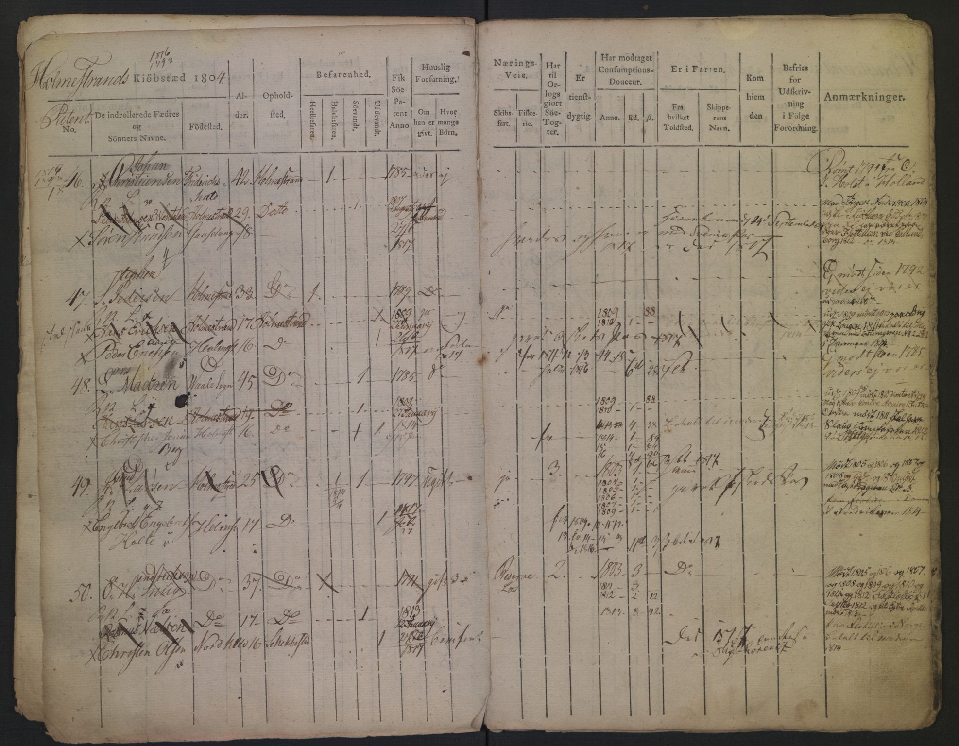 Holmestrand innrulleringskontor, SAKO/A-1151/F/Fa/L0001/0001: Hovedrulle / Hovedrulle, 1804, p. 8