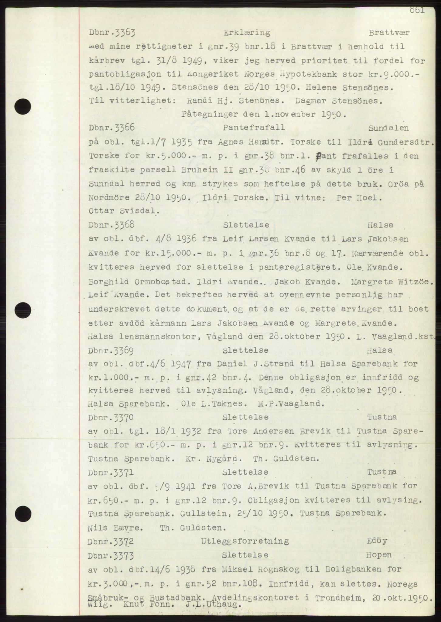 Nordmøre sorenskriveri, AV/SAT-A-4132/1/2/2Ca: Mortgage book no. C82b, 1946-1951, Diary no: : 3363/1950