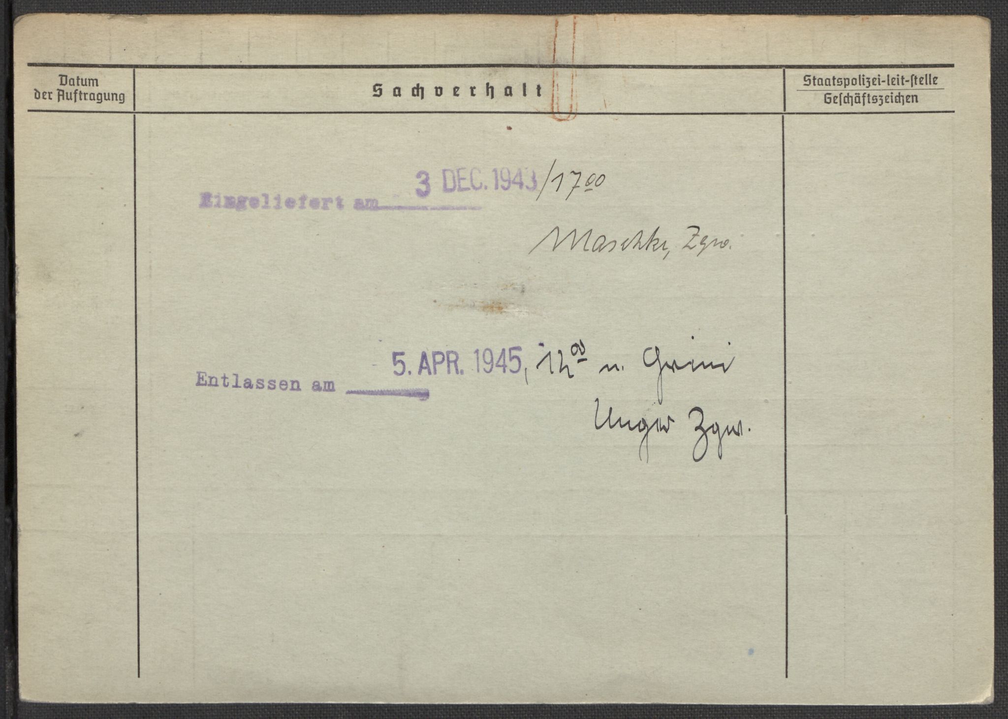 Befehlshaber der Sicherheitspolizei und des SD, AV/RA-RAFA-5969/E/Ea/Eaa/L0001: Register over norske fanger i Møllergata 19: A-Bj, 1940-1945, p. 720