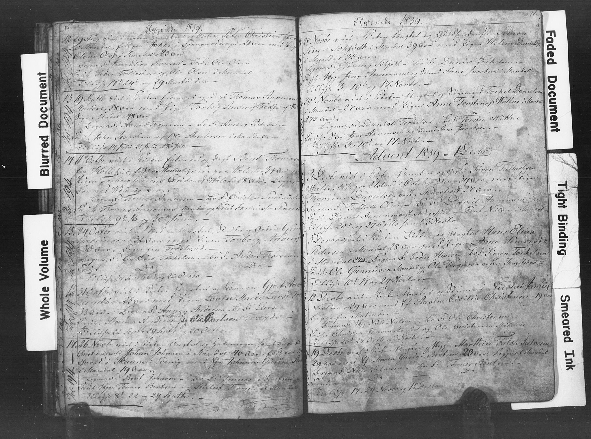 Mandal sokneprestkontor, SAK/1111-0030/F/Fb/Fba/L0004: Parish register (copy) no. B 1D, 1838-1841, p. 41
