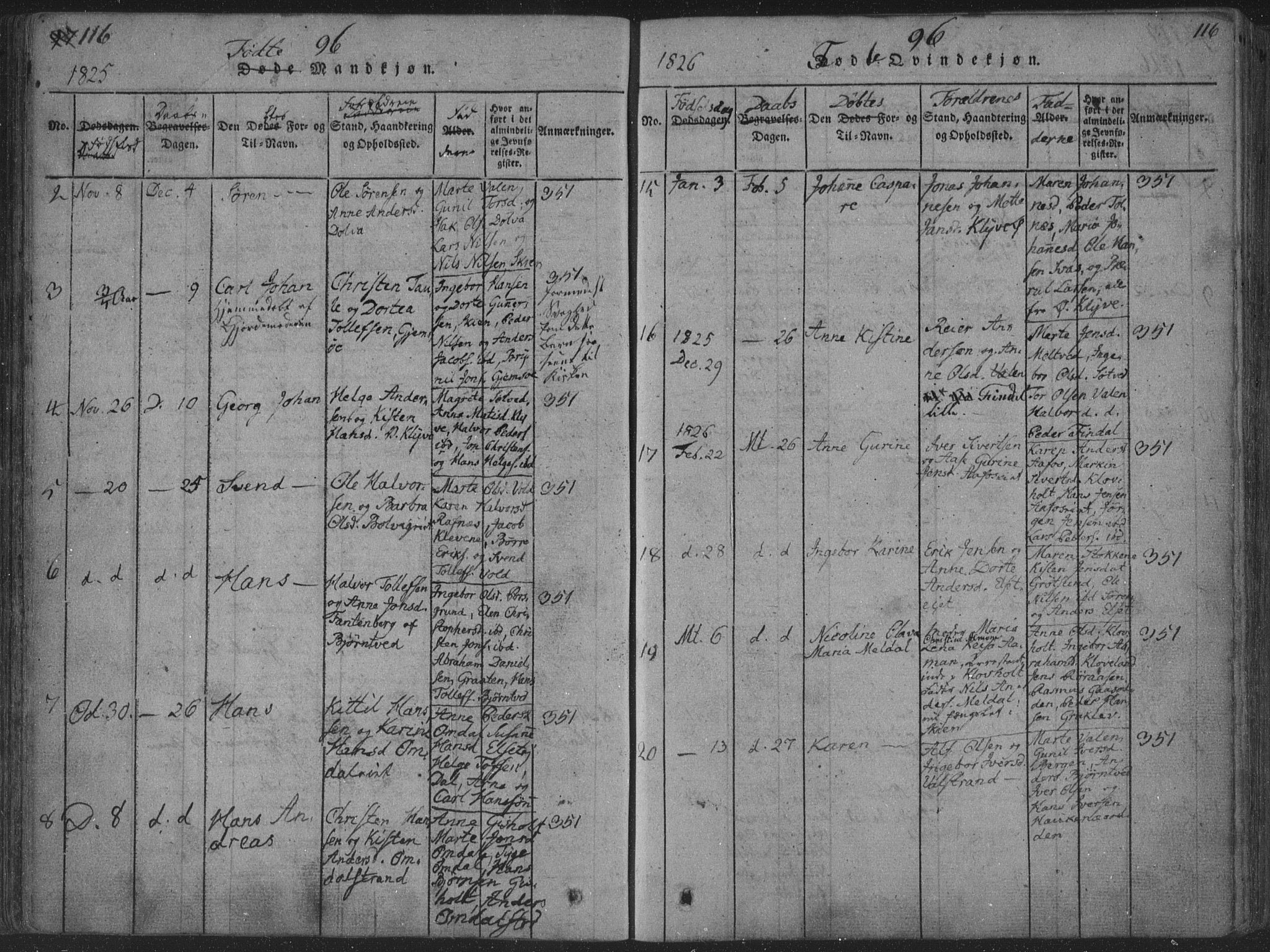 Solum kirkebøker, AV/SAKO-A-306/F/Fa/L0004: Parish register (official) no. I 4, 1814-1833, p. 116