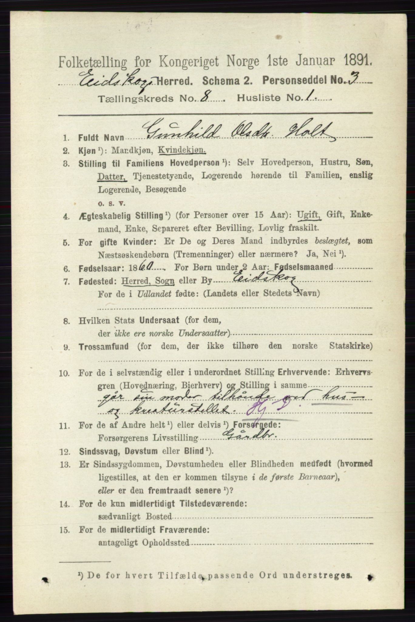 RA, 1891 census for 0420 Eidskog, 1891, p. 4558