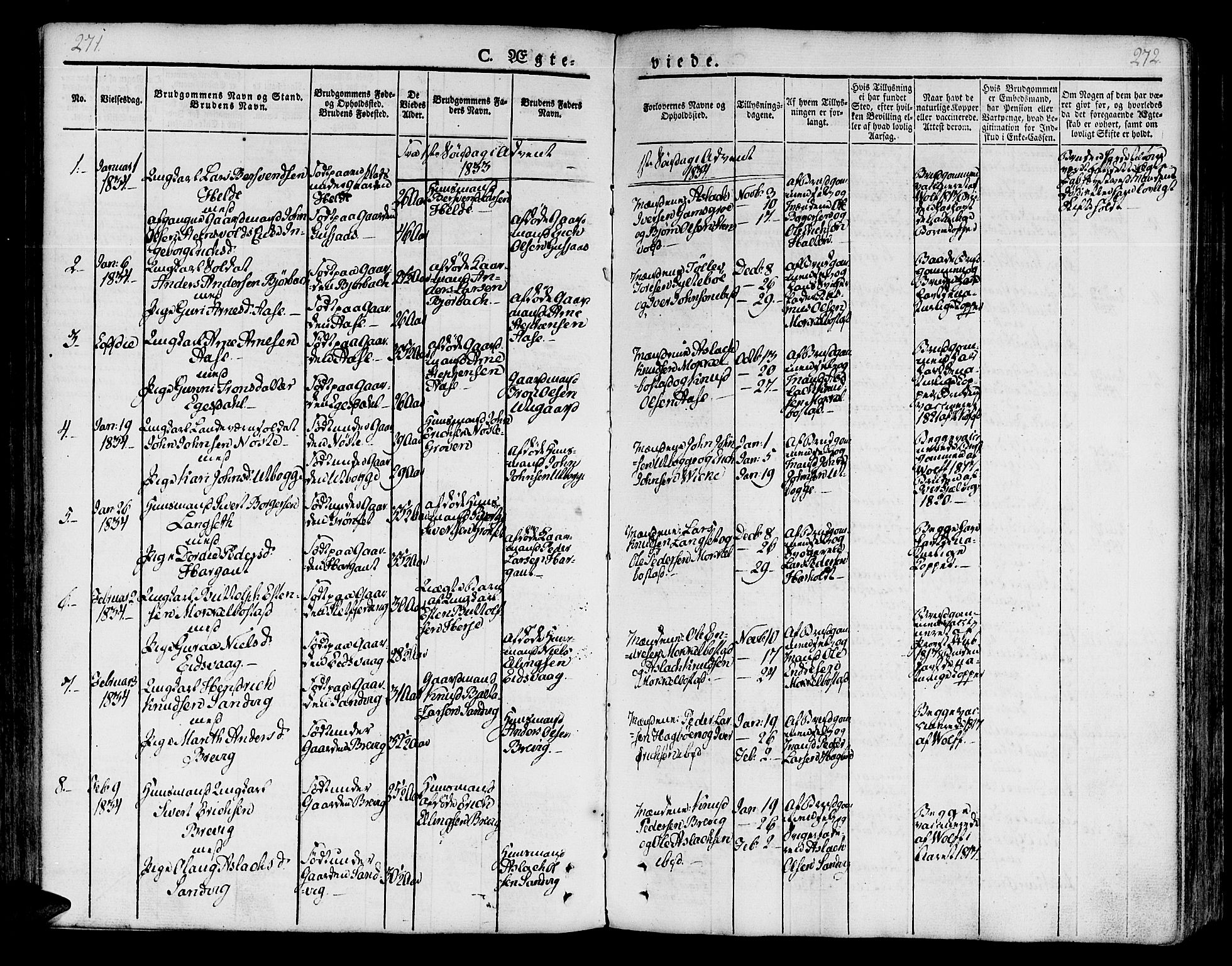 Ministerialprotokoller, klokkerbøker og fødselsregistre - Møre og Romsdal, AV/SAT-A-1454/551/L0624: Parish register (official) no. 551A04, 1831-1845, p. 271-272