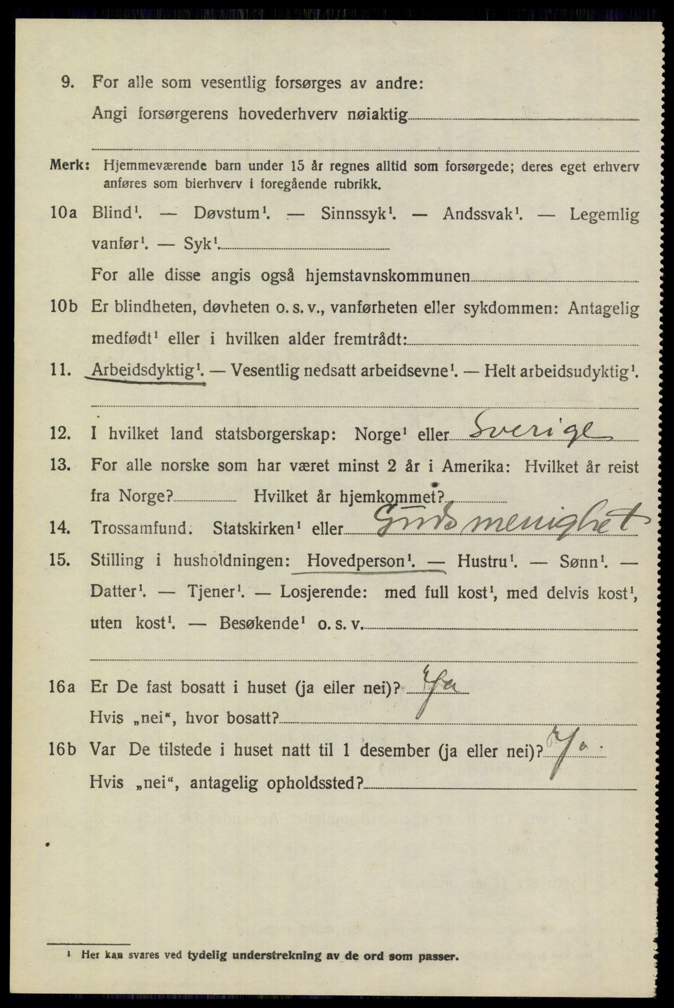 SAKO, 1920 census for Sannidal, 1920, p. 1634