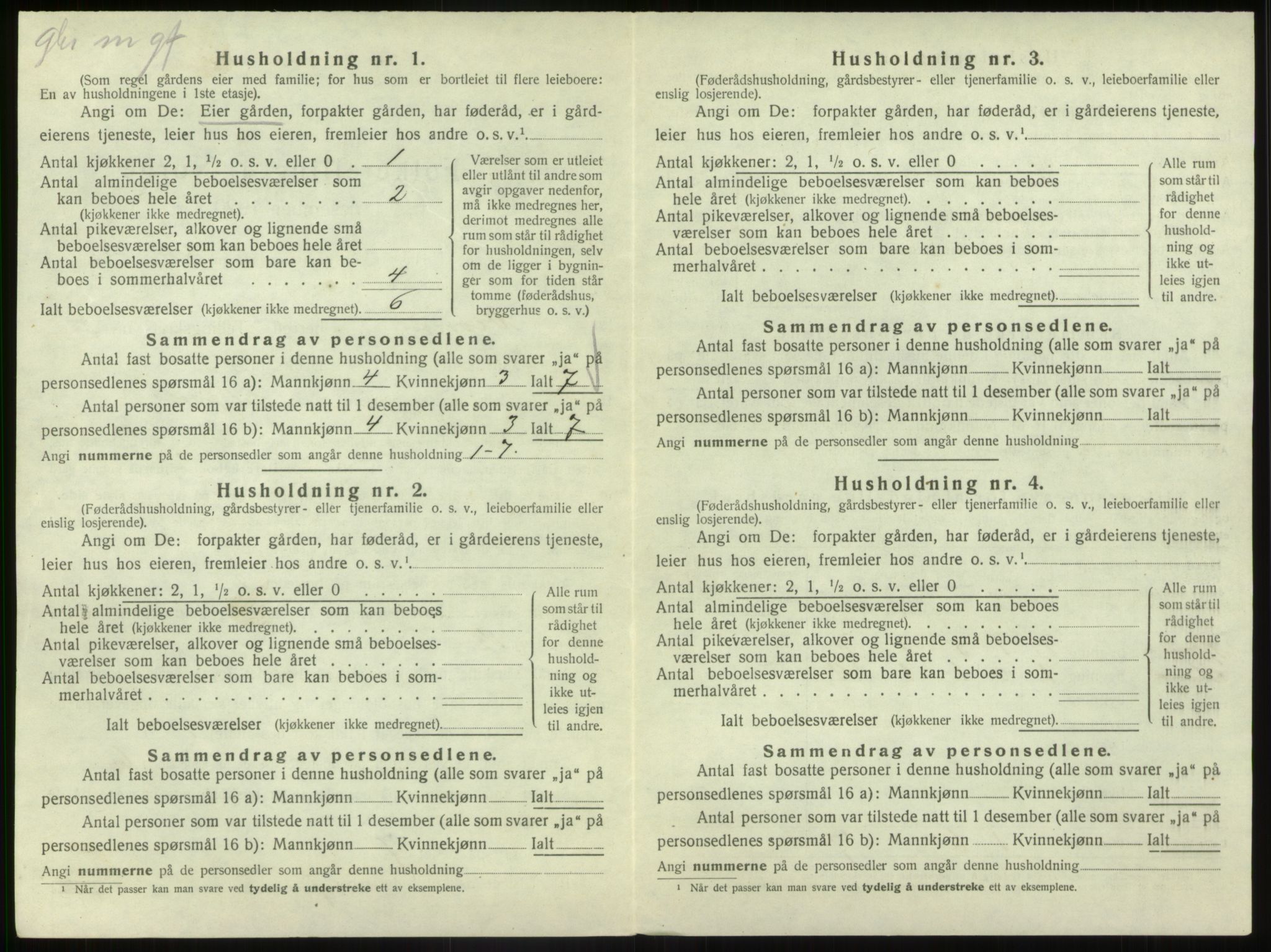 SAB, 1920 census for Vevring, 1920, p. 295