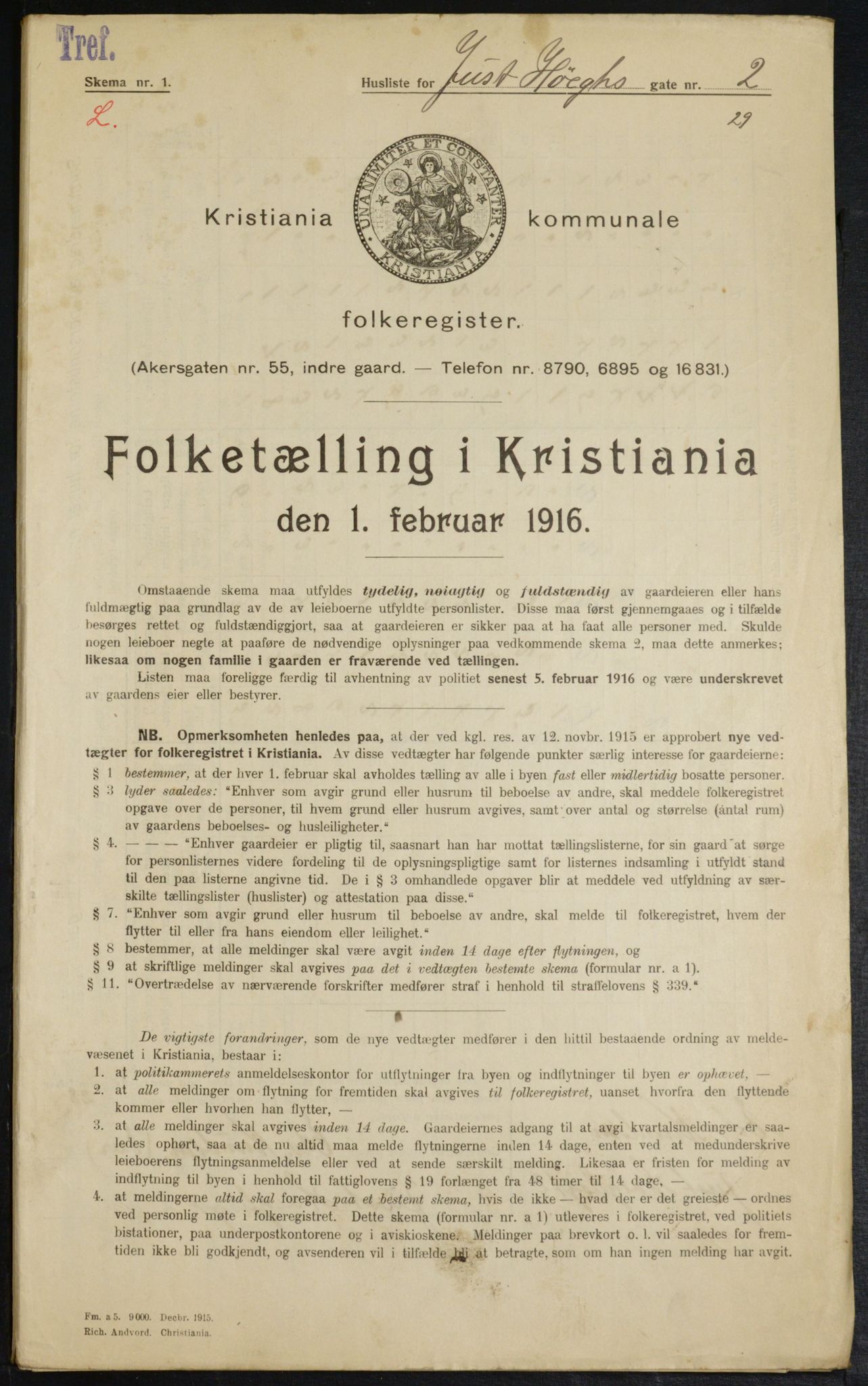 OBA, Municipal Census 1916 for Kristiania, 1916, p. 48710