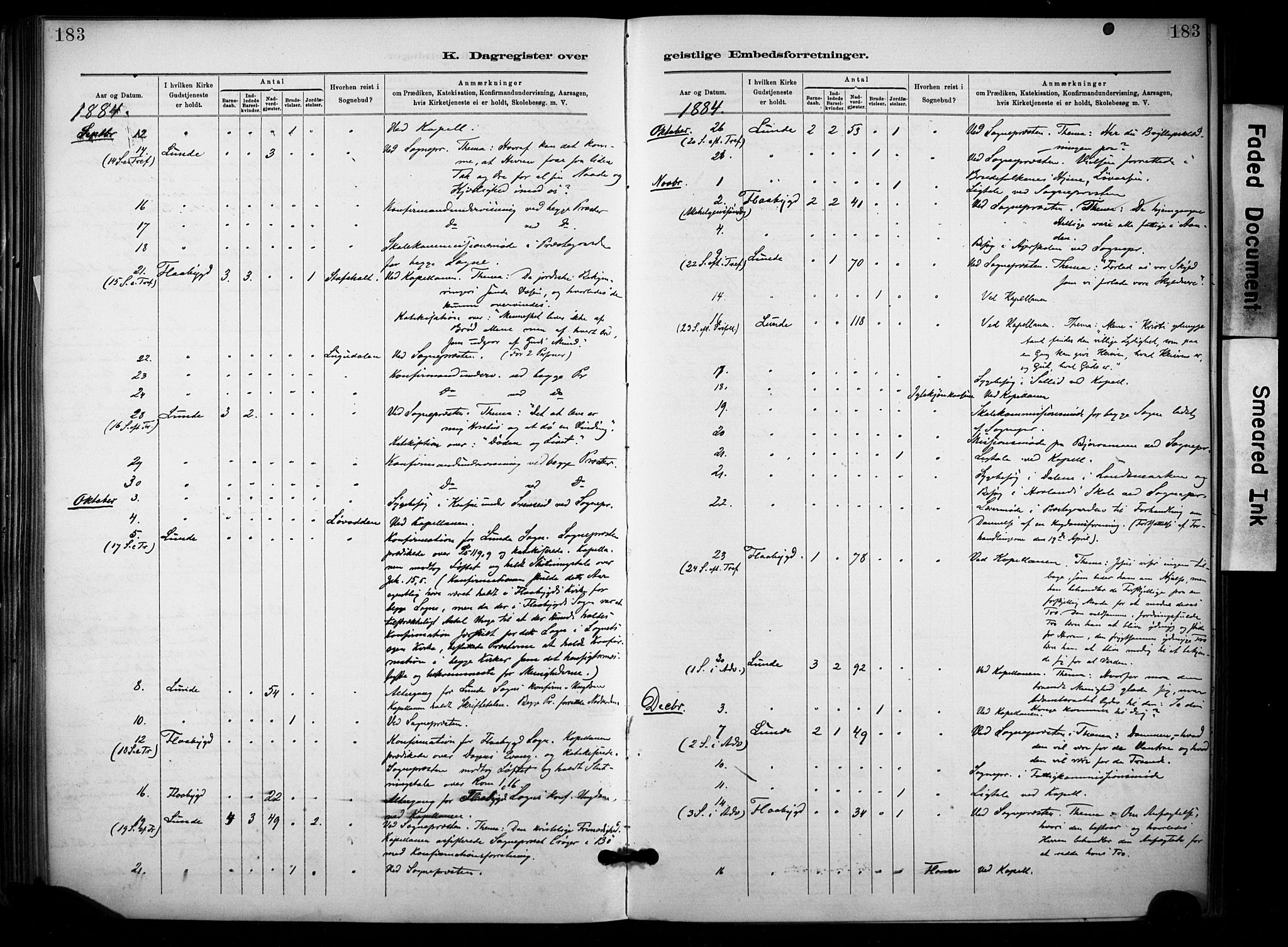 Lunde kirkebøker, AV/SAKO-A-282/F/Fa/L0002: Parish register (official) no. I 2, 1884-1892, p. 183