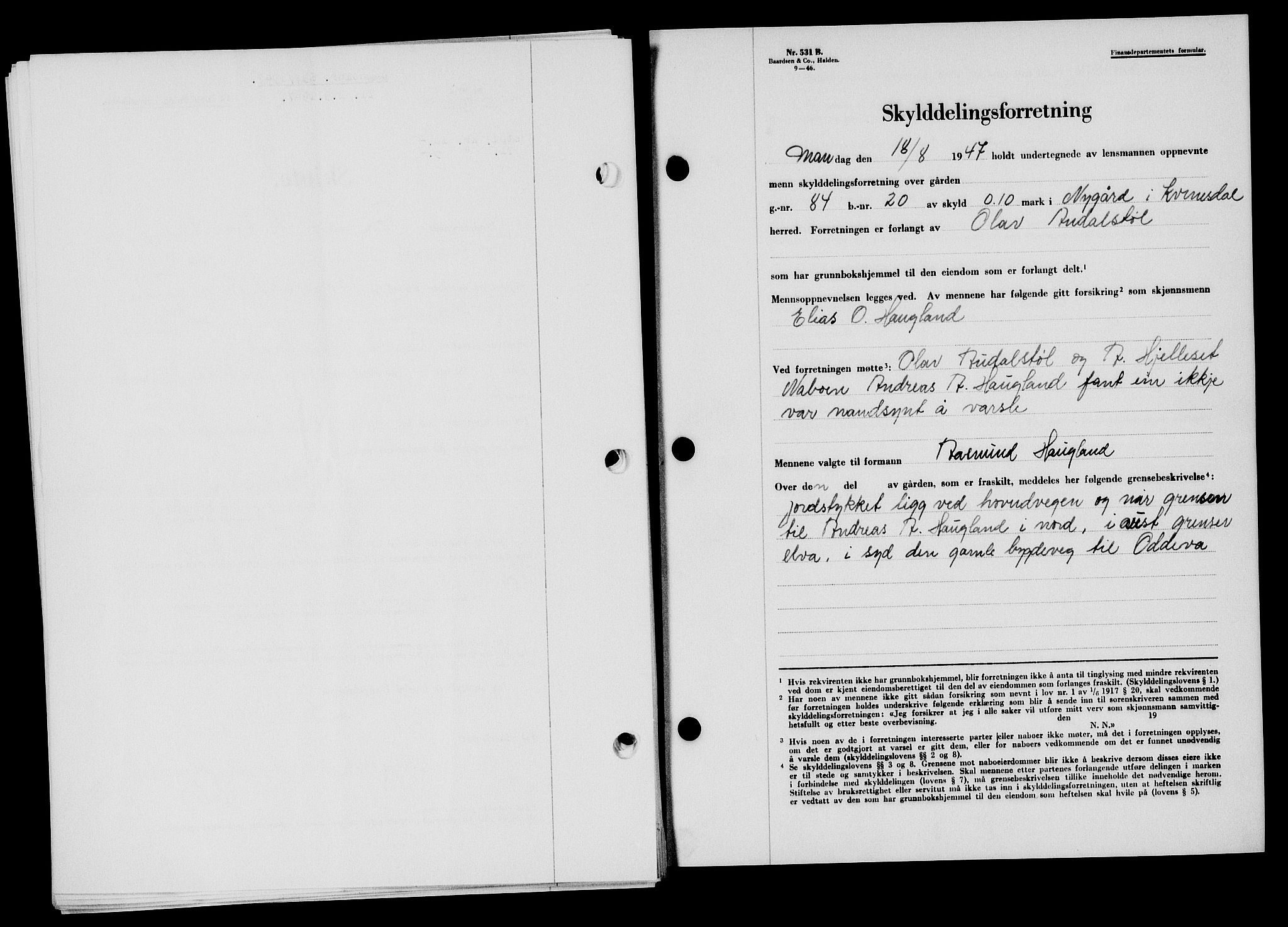 Flekkefjord sorenskriveri, SAK/1221-0001/G/Gb/Gba/L0062: Mortgage book no. A-10, 1947-1947, Diary no: : 898/1947
