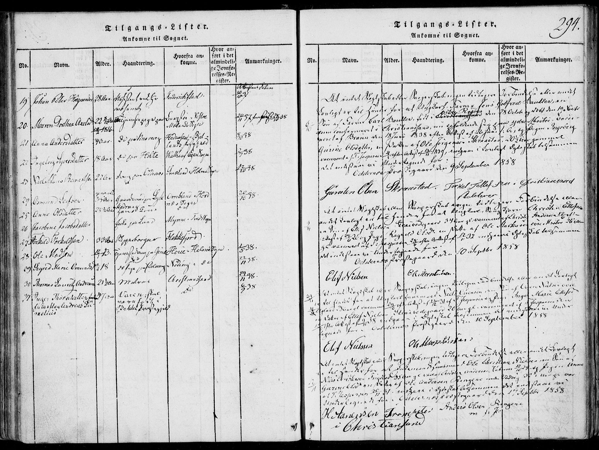 Oddernes sokneprestkontor, AV/SAK-1111-0033/F/Fa/Faa/L0005: Parish register (official) no. A 5, 1820-1838, p. 294